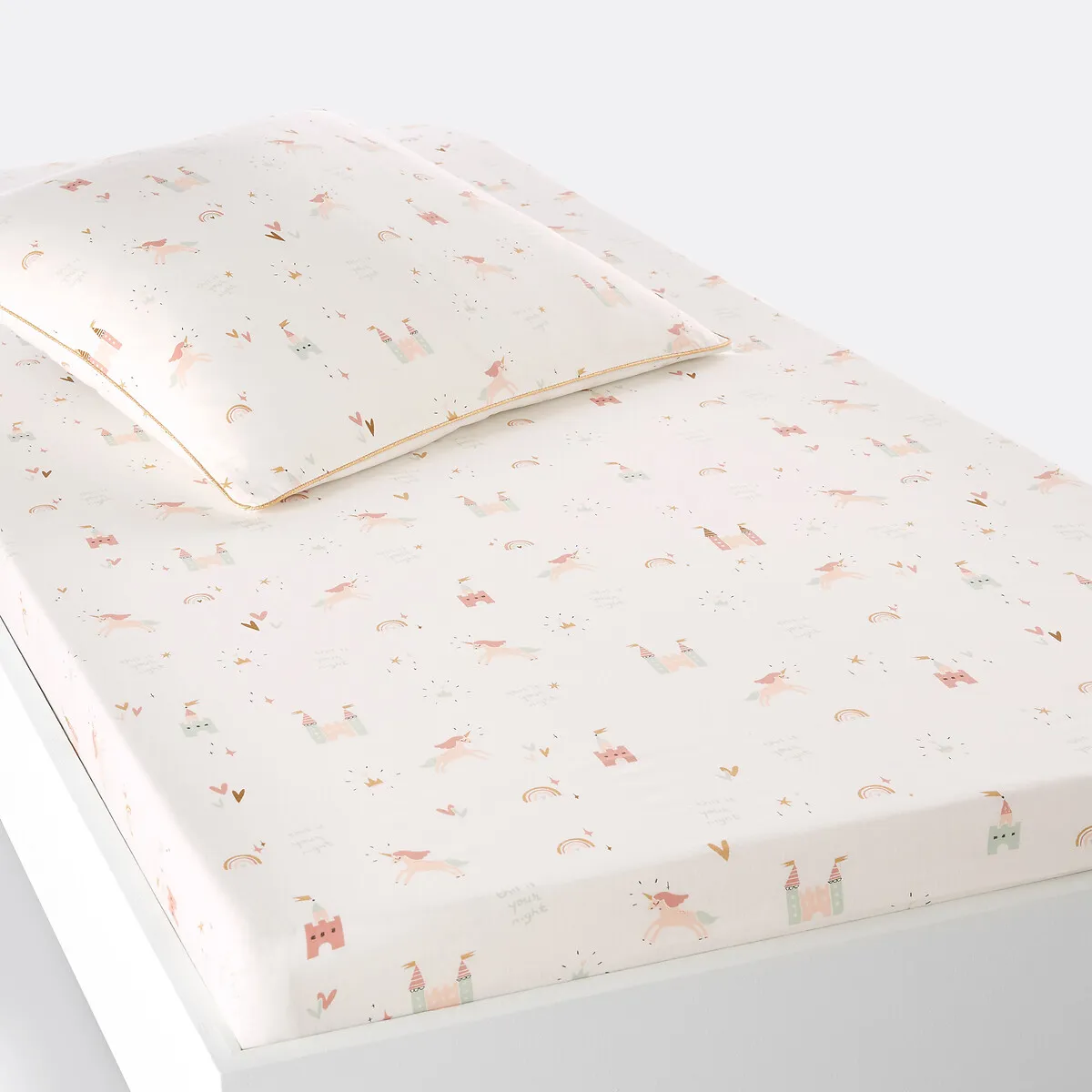 Unicorn Castle Cotton Fitted Sheet - Printed product