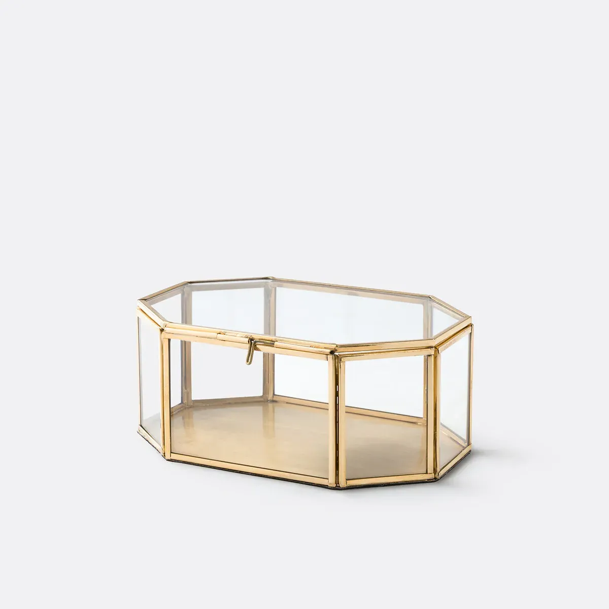 Uyova Octagonal Cabinet - Brass, Glass product