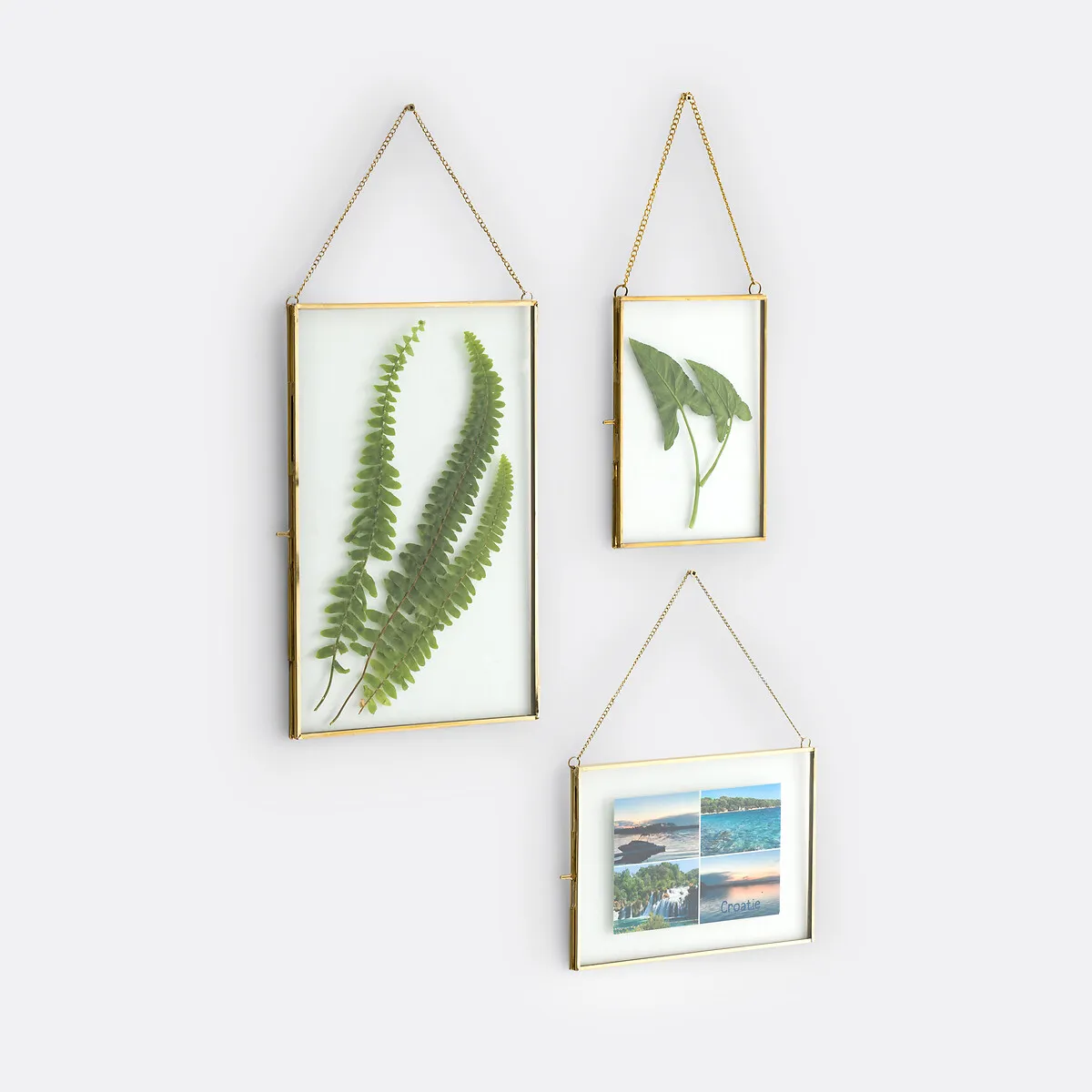 Uyova Set of 3 Hanging Frames - Brass, Steel alternate view