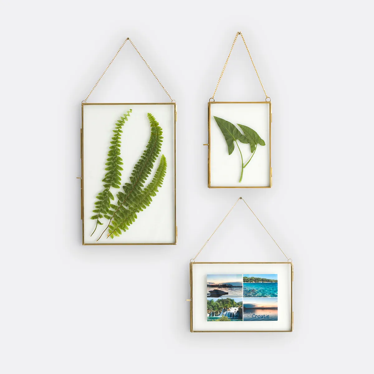 Uyova Set of 3 Hanging Frames - Brass, Steel product