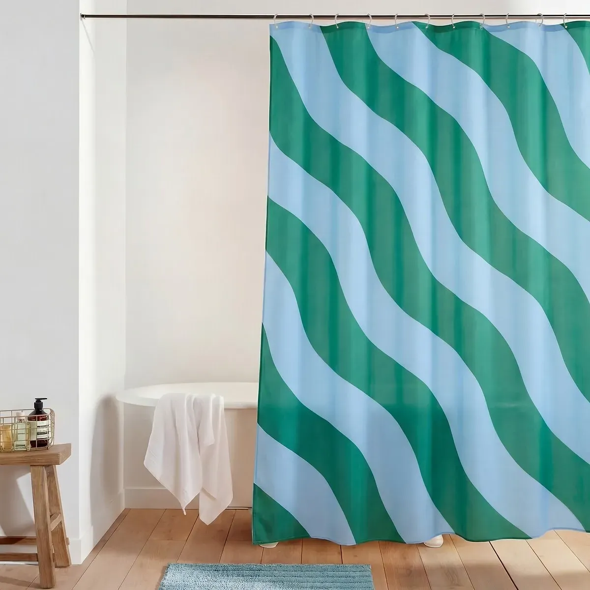 Vague Wave Print Shower Curtain - Recycled Polyester product