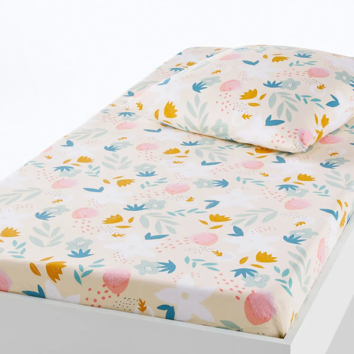 Vahina Floral Fitted Sheet - Pink Print, Organic Cotton product