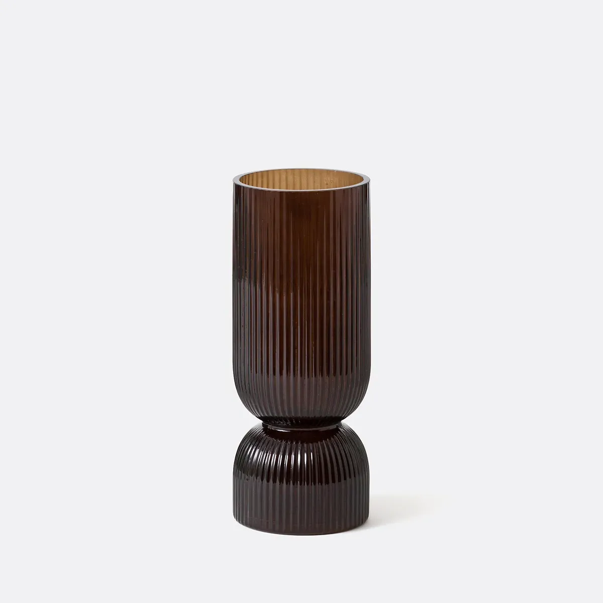 Valira Glass Vase - Amber, Ribbed Glass product