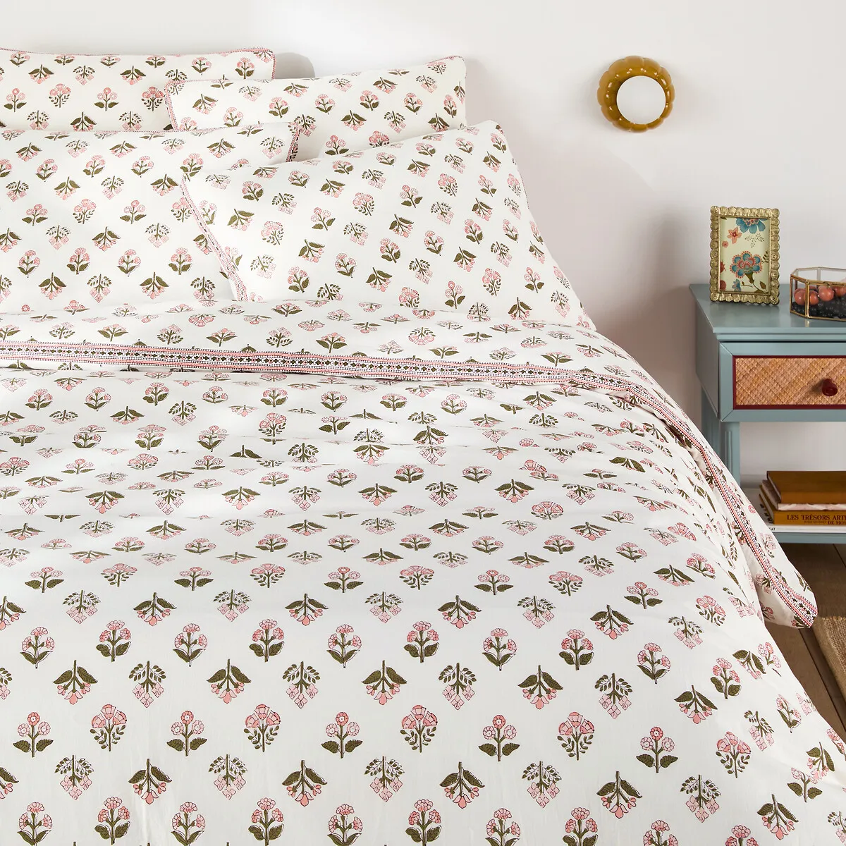 Vandi Floral Print Duvet Cover - Ecru, Washed Cotton alternate view