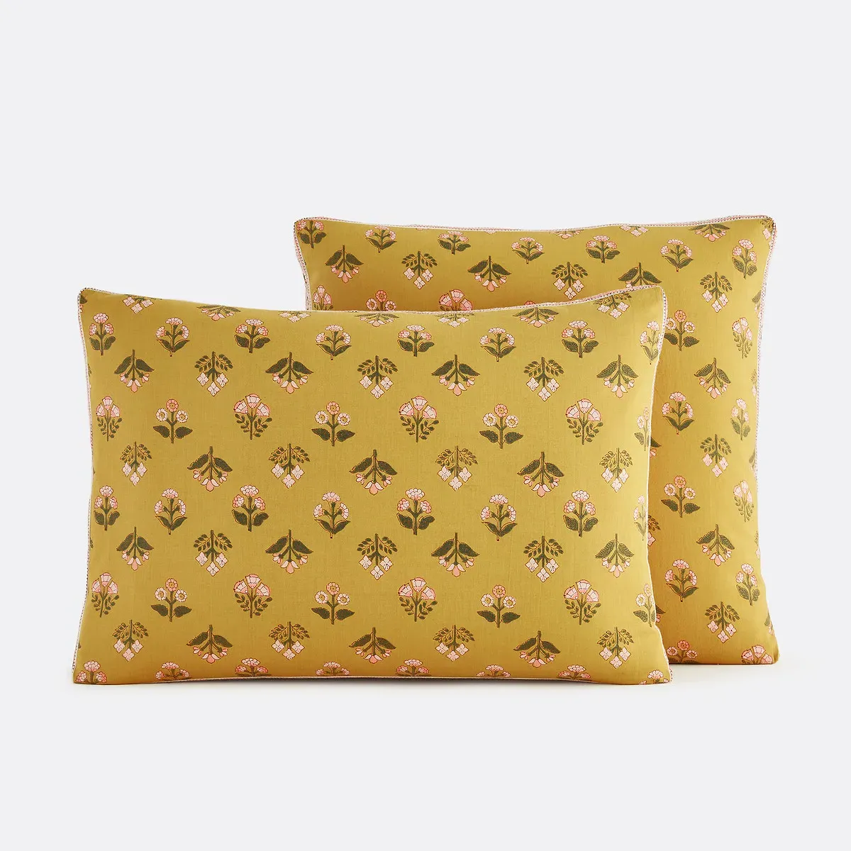 Vandi Floral Print Pillowcase - Ochre, Washed Cotton product