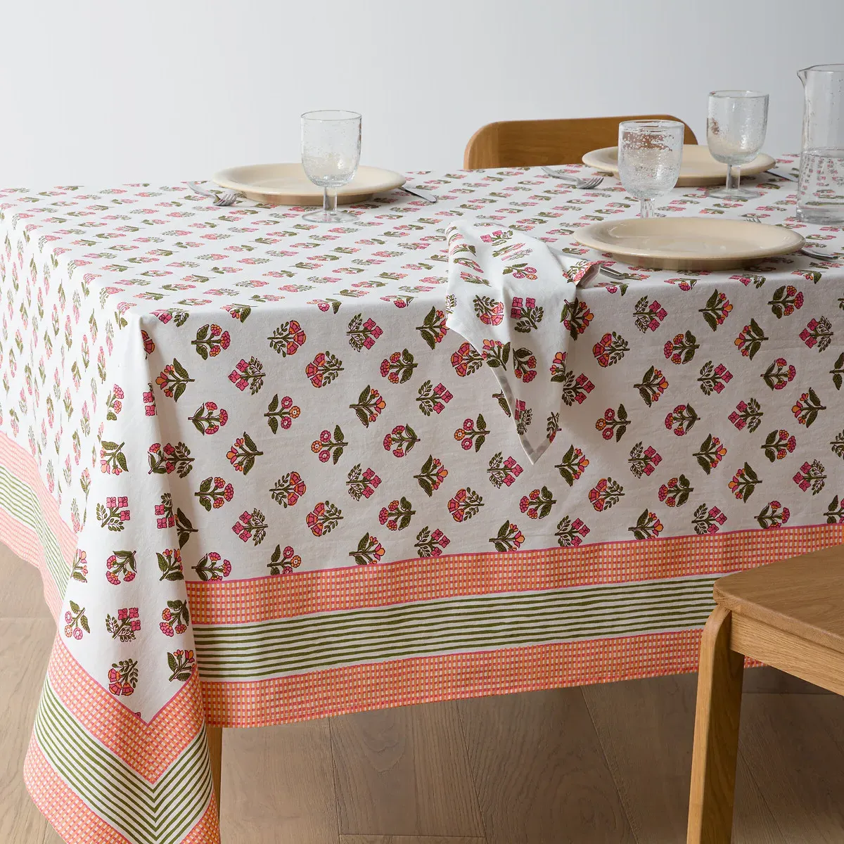 Vandi Printed Tablecloth - Ecru, Washed Cotton product