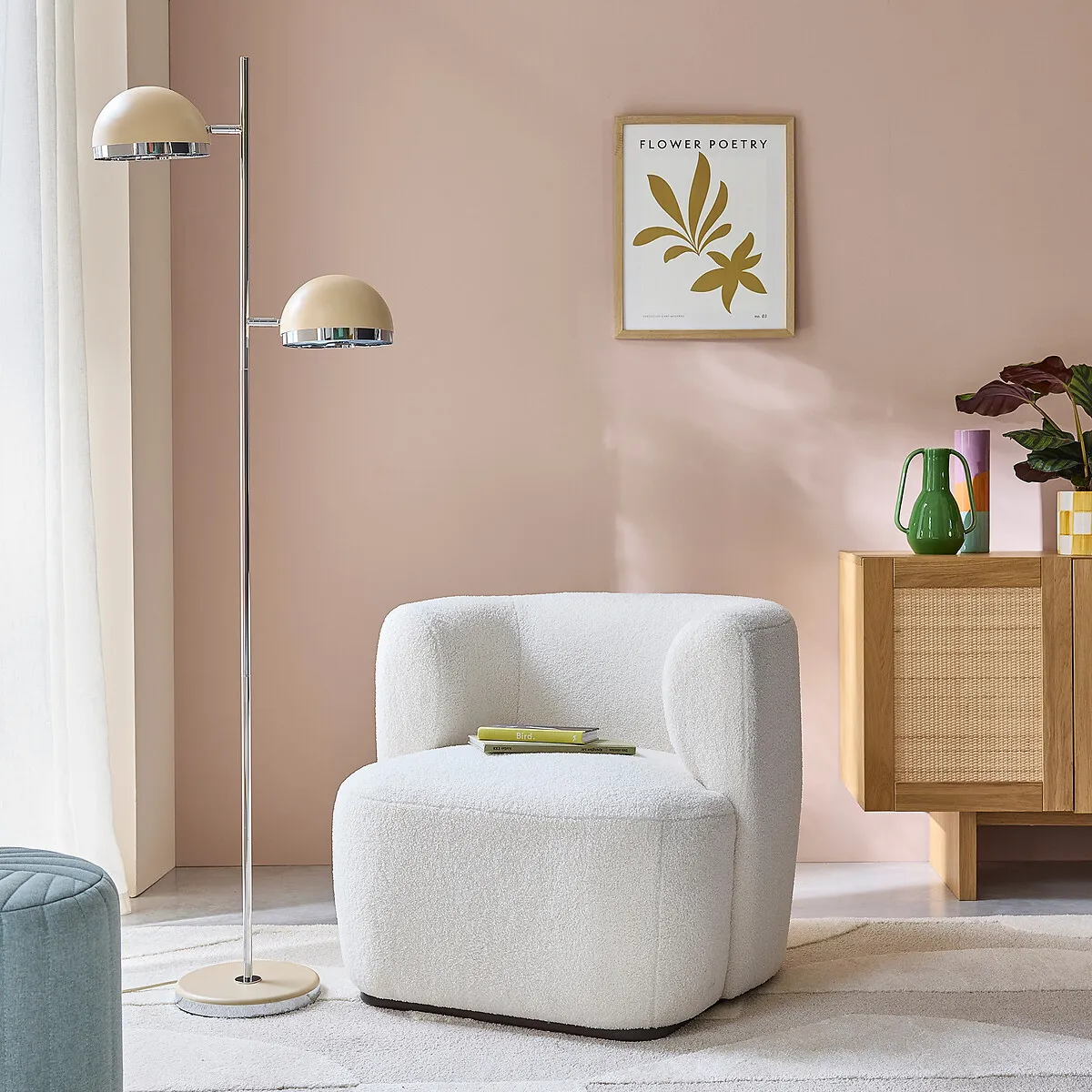 Vanyta Double Shade Floor Lamp - Nude, Iron alternate view