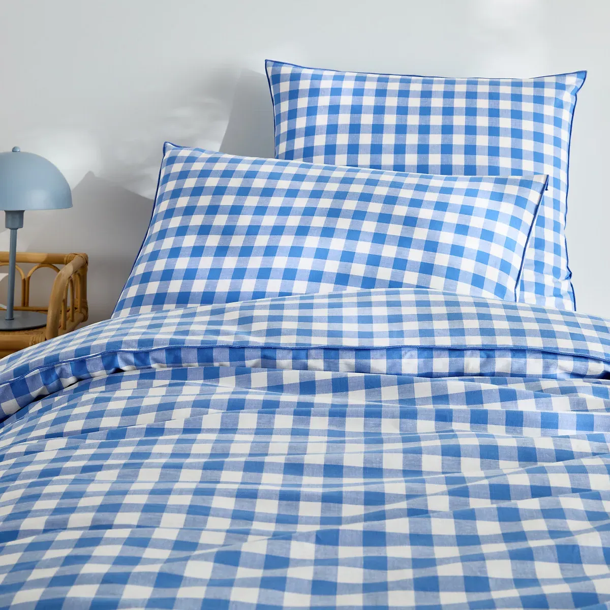 Veldi Double Duvet Cover - Blue Gingham, Cotton product