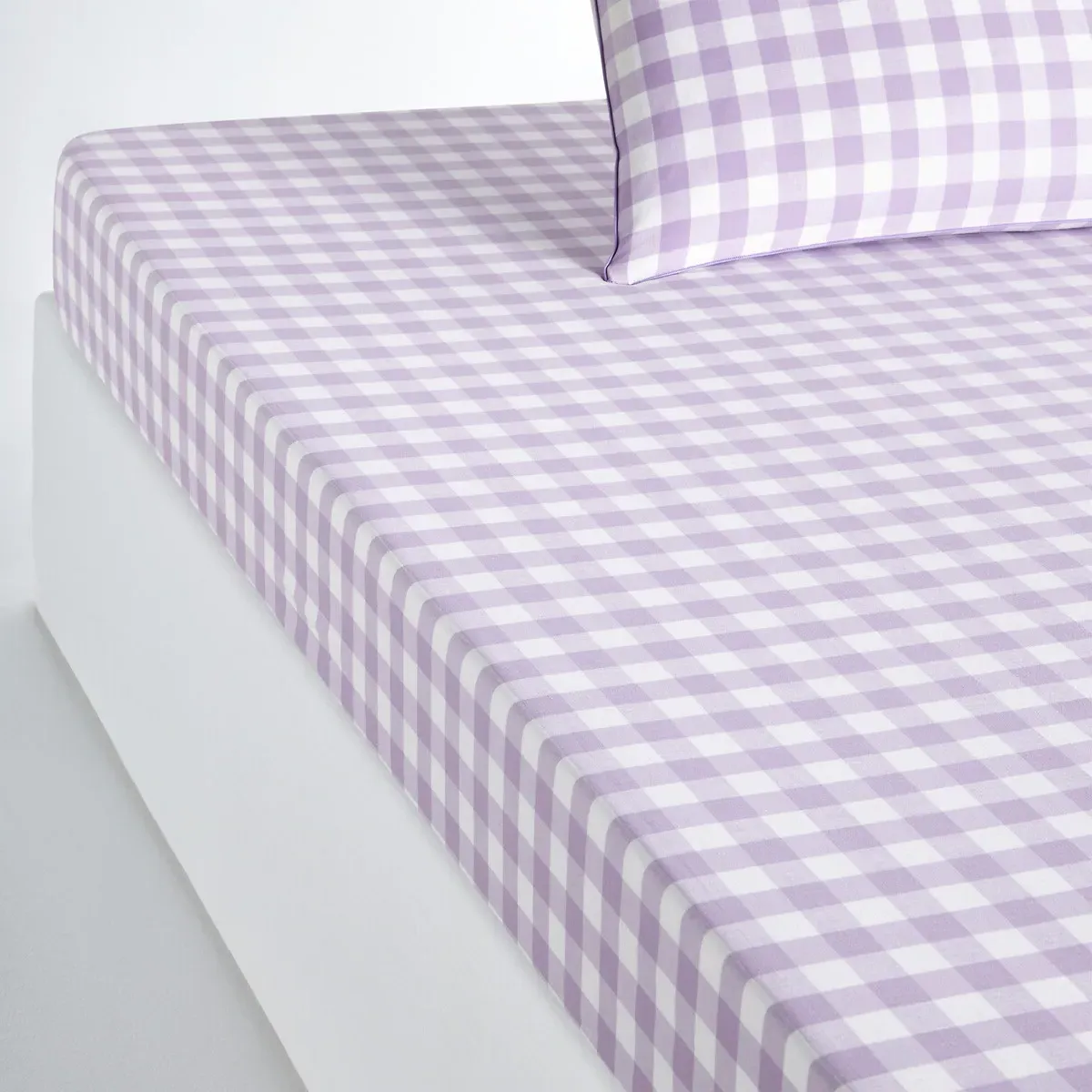 Veldi Fitted Sheet - Purple Gingham Check, Cotton product