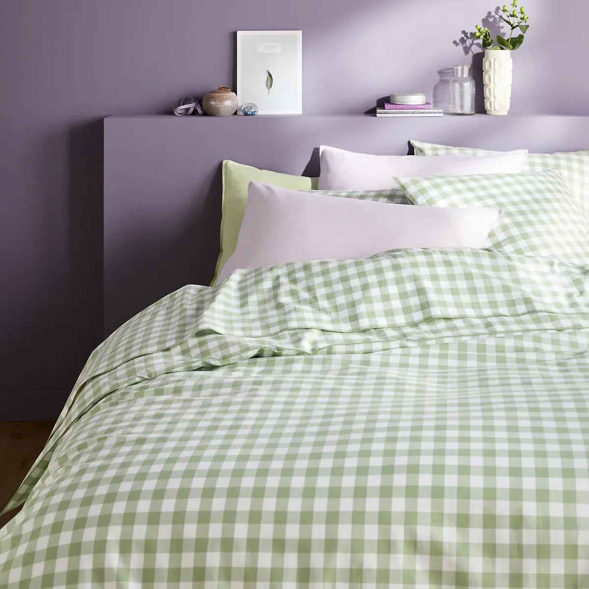 Veldi Fitted Sheet with Flap - Green, Cotton alternate view