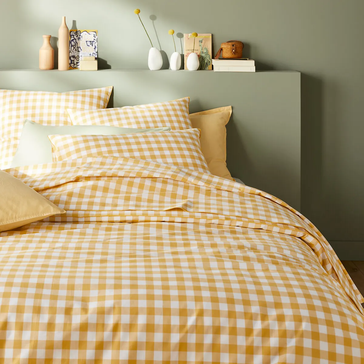 Veldi Flat Sheet - Yellow Gingham, Cotton alternate view