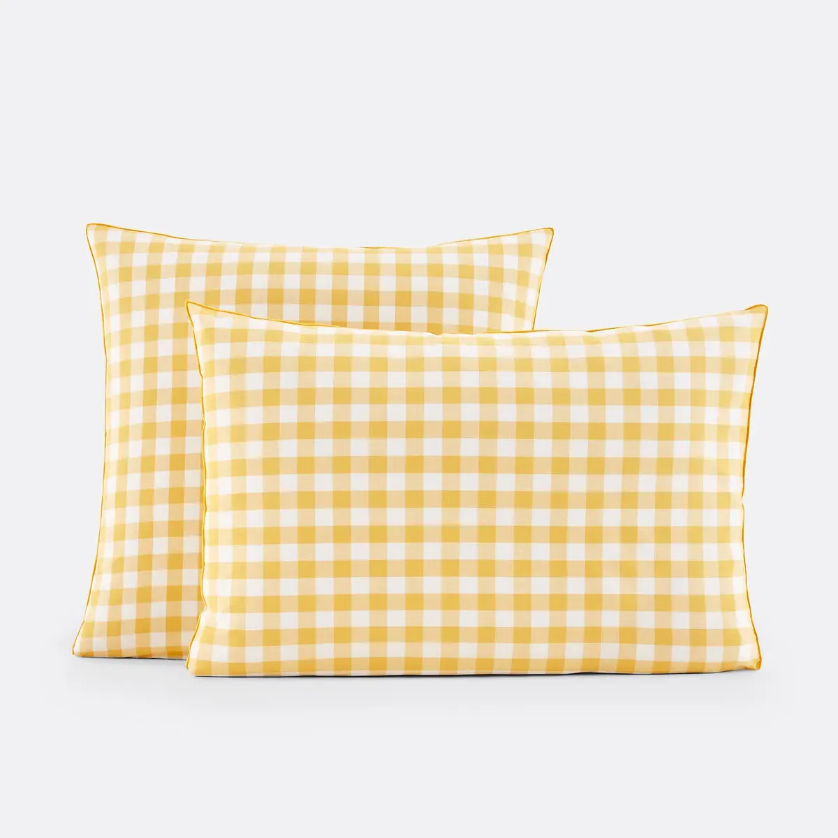 Veldi Rectangular Pillowcase - Yellow Gingham, Cotton product