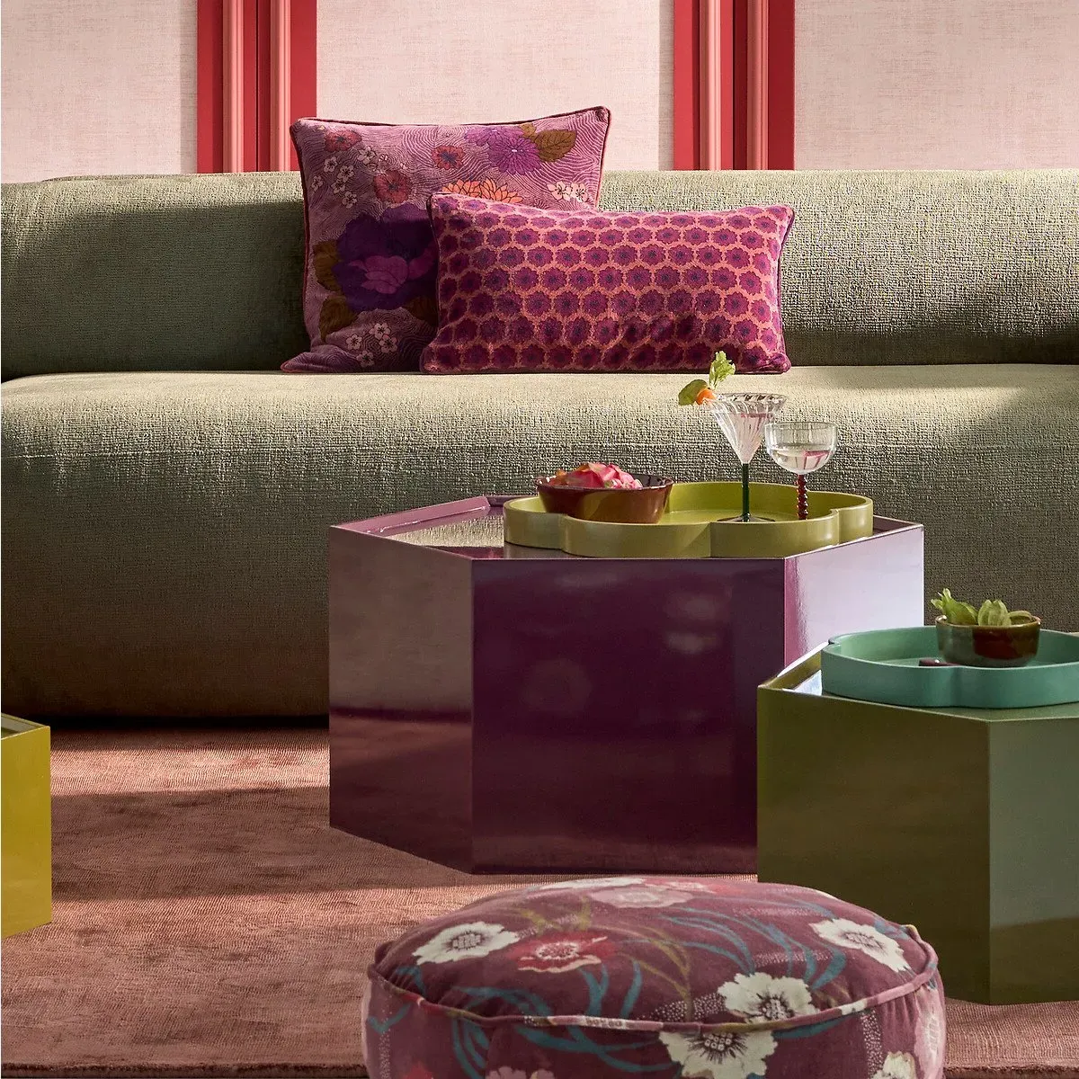 Velluto Rectangular Cushion Cover - Multi-Coloured, Cotton Velour alternate view