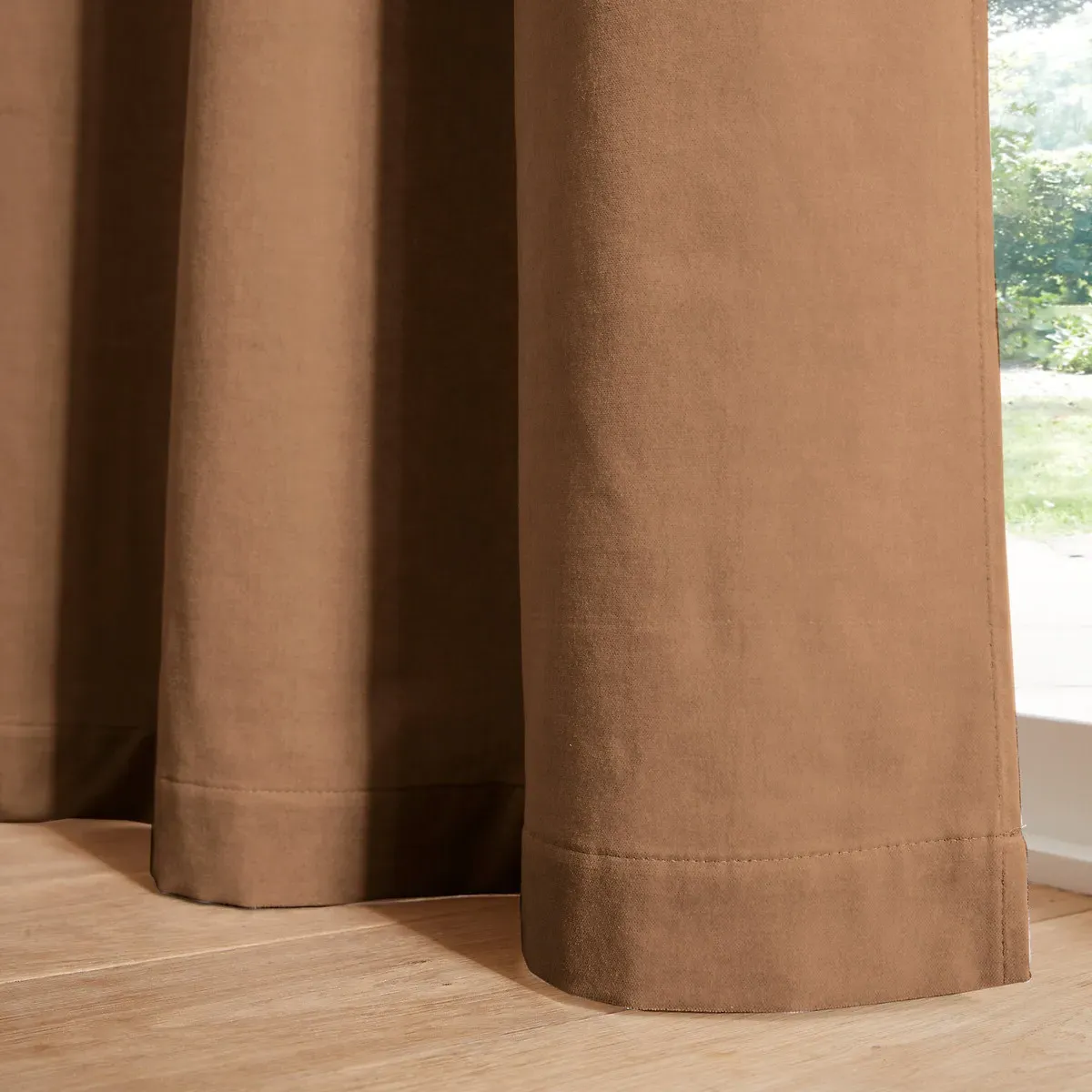 Velvet Eyelet Curtain - Tobacco, Cotton alternate view
