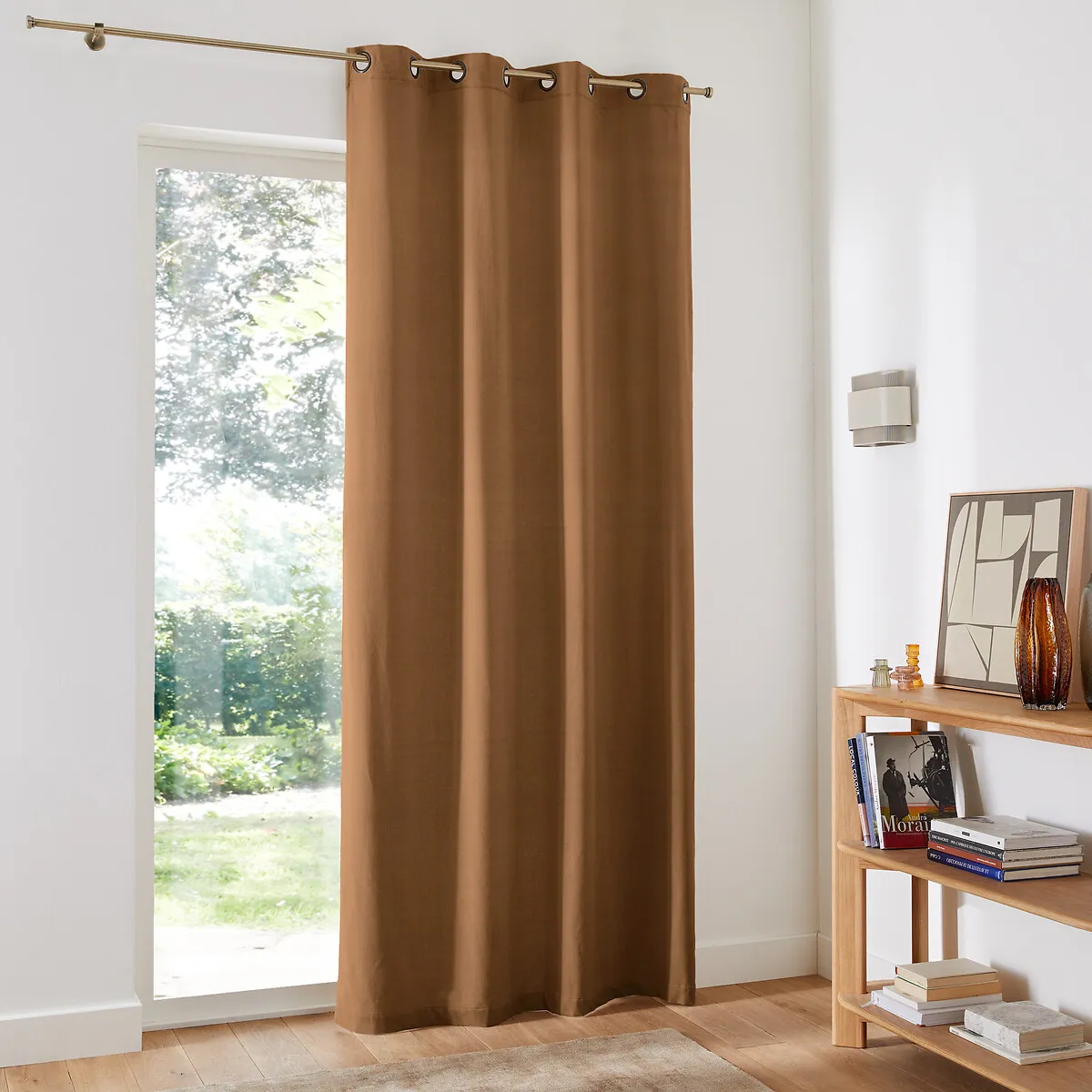 Velvet Eyelet Curtain - Tobacco, Cotton product