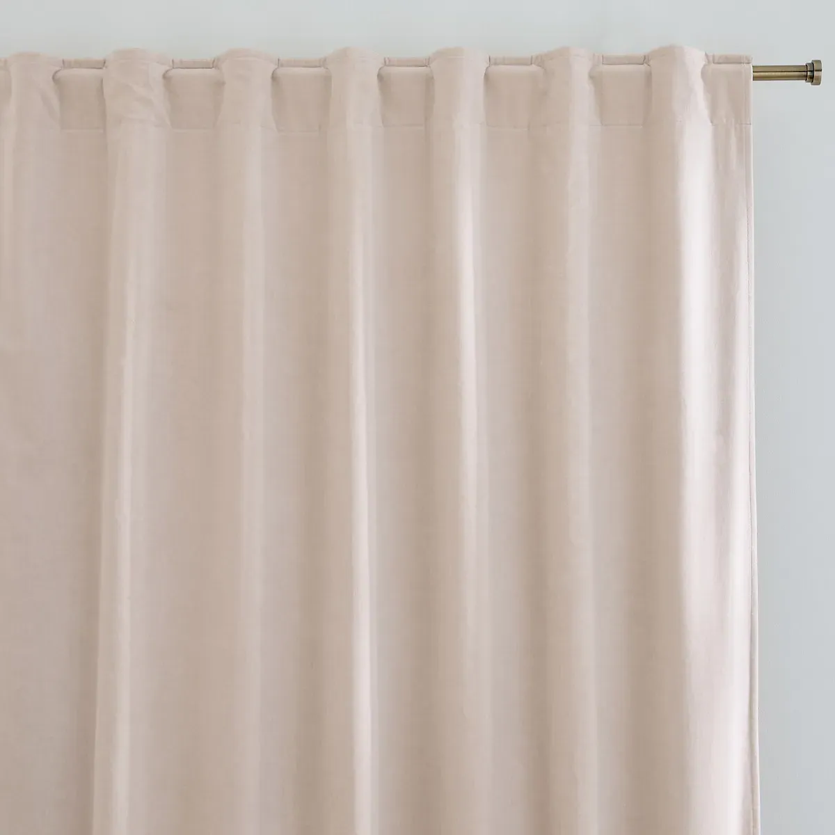 Velvet Hidden Tab Top Blackout Curtain - Beige, Cotton product