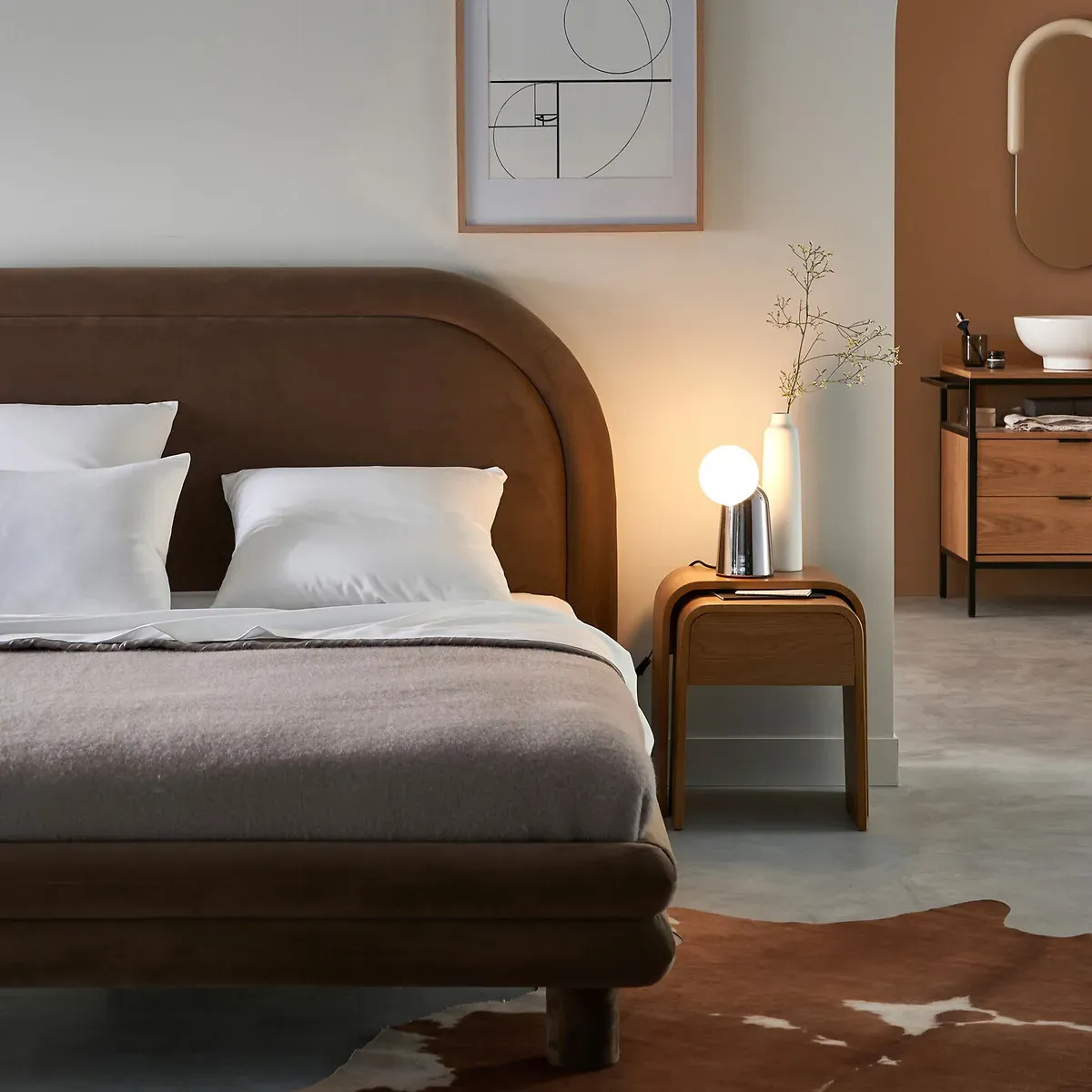 Vence Nest of Bedside Tables with Drawer - Oak alternate view