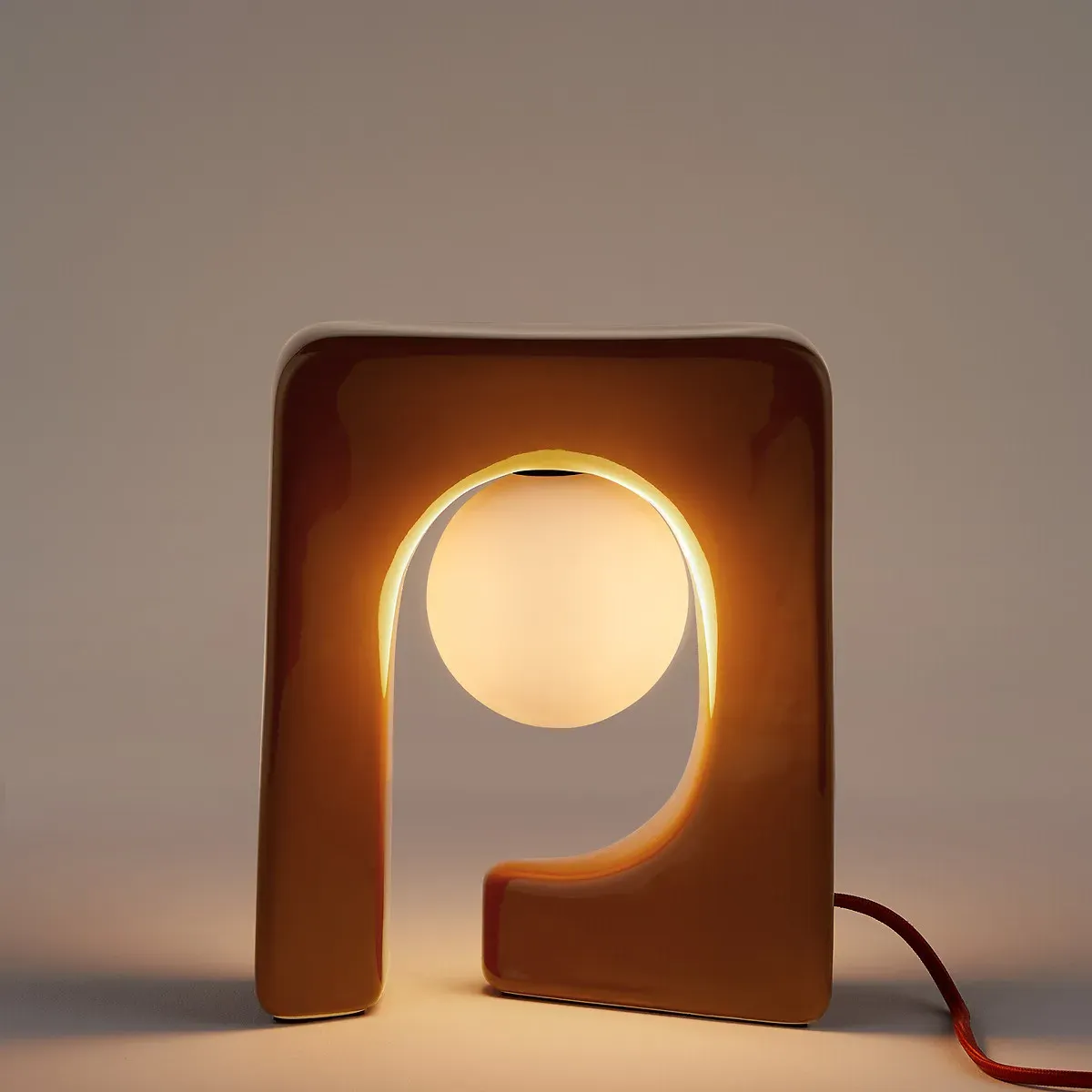 Vesli Arch-Shaped Table Lamp - Brown, Ceramic alternate view