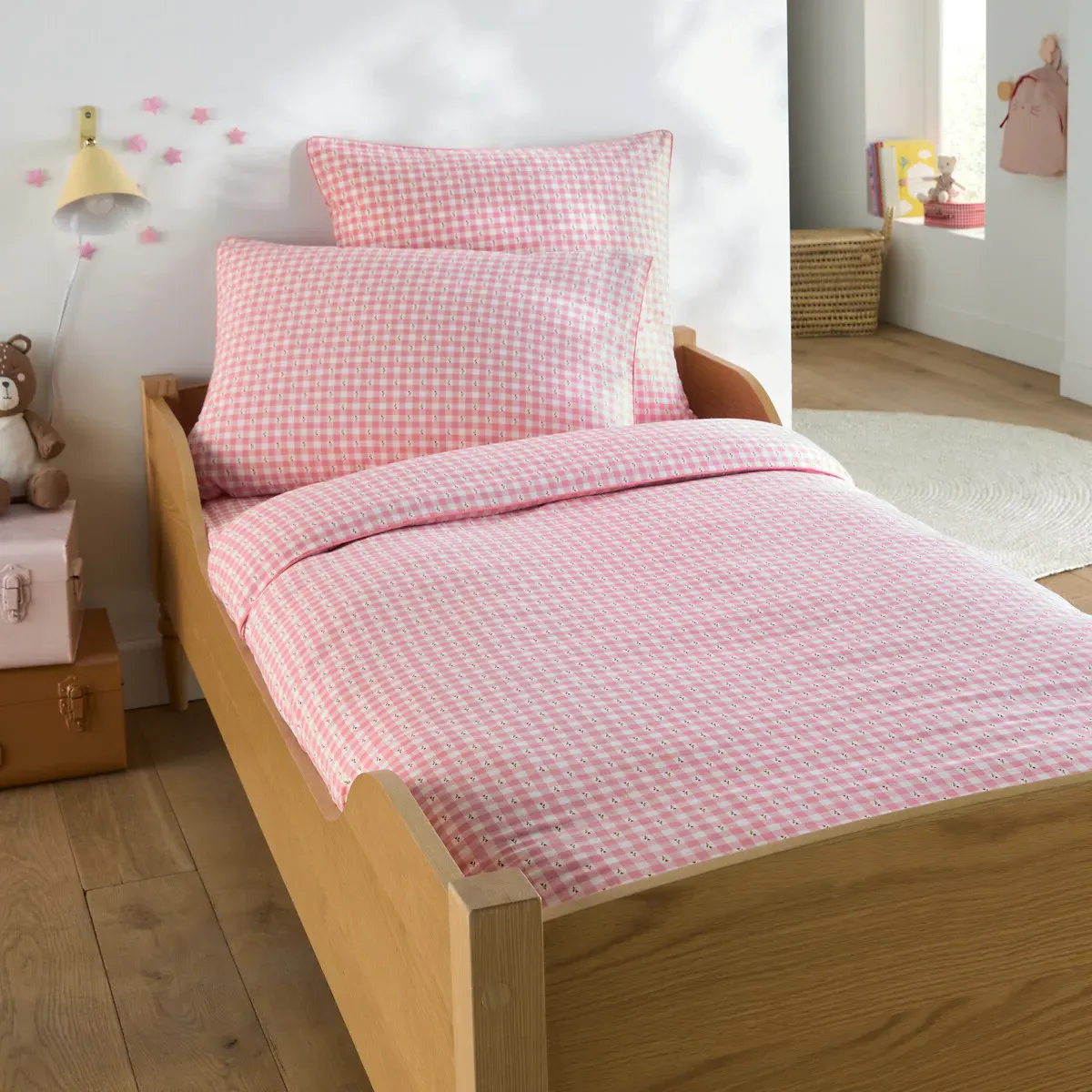 Vichy Fleuris Washed Cotton Pillowcase - Floral Print alternate view