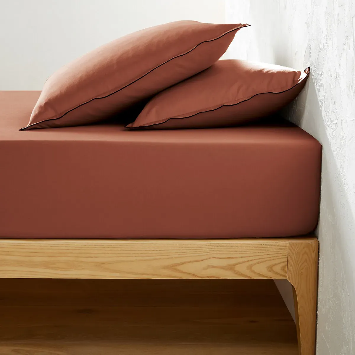 Victor 300 Thread Count Fitted Sheet - Mahogany, Washed Cotton Satin product