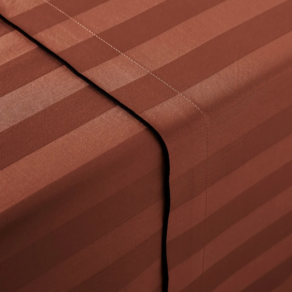 Victor Striped Flat Sheet 300 Thread Count - Mahogany, Cotton product