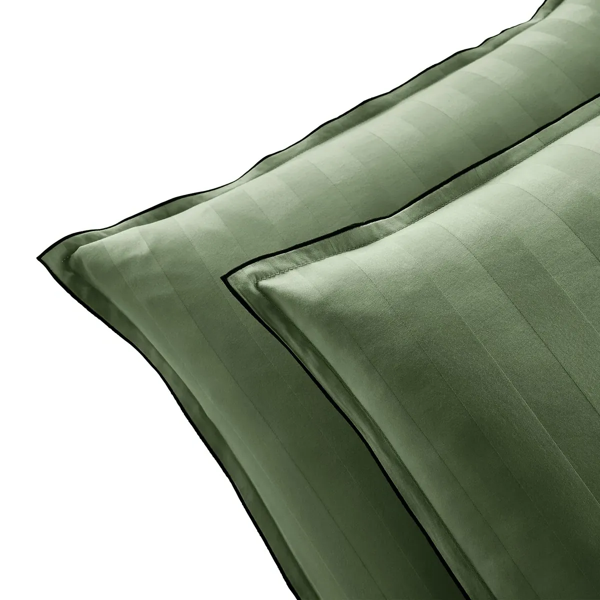 Victor Striped Pillowcase 300 Thread Count - Green, Cotton Satin alternate view