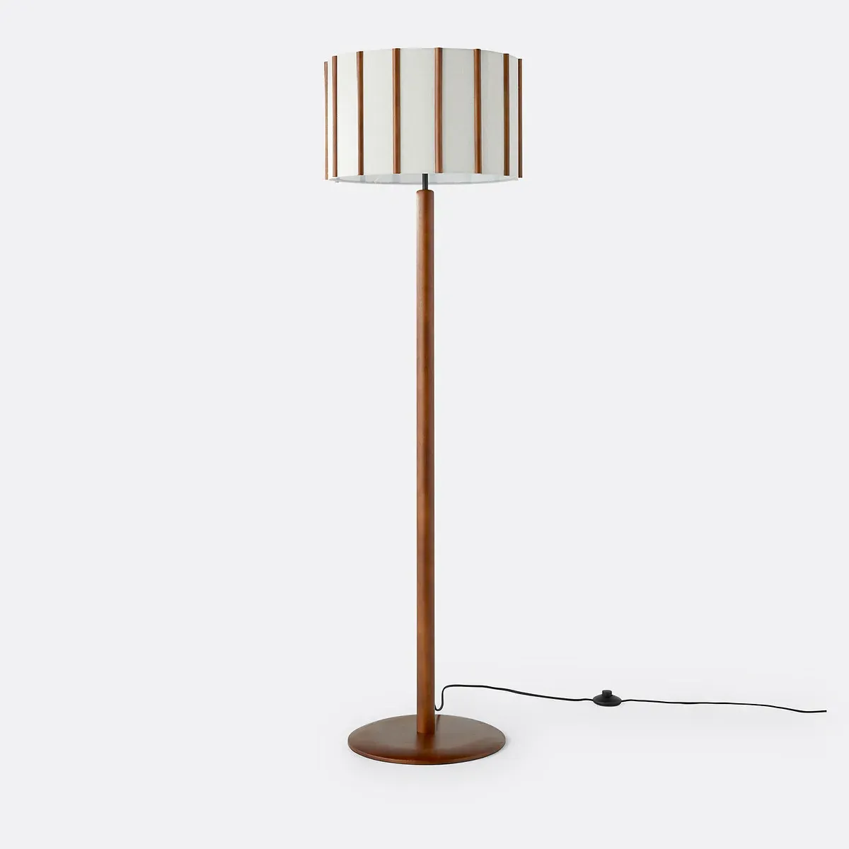 Vintela Floor Lamp - Brown, Rubberwood & Linen product