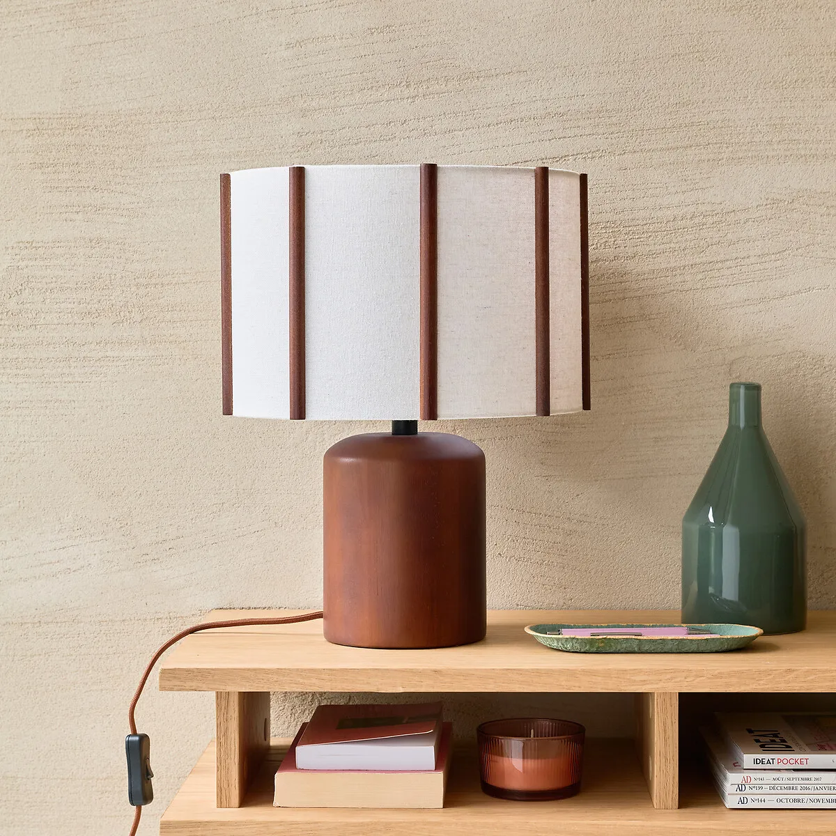 Vintela Table Lamp - Brown, Linen alternate view