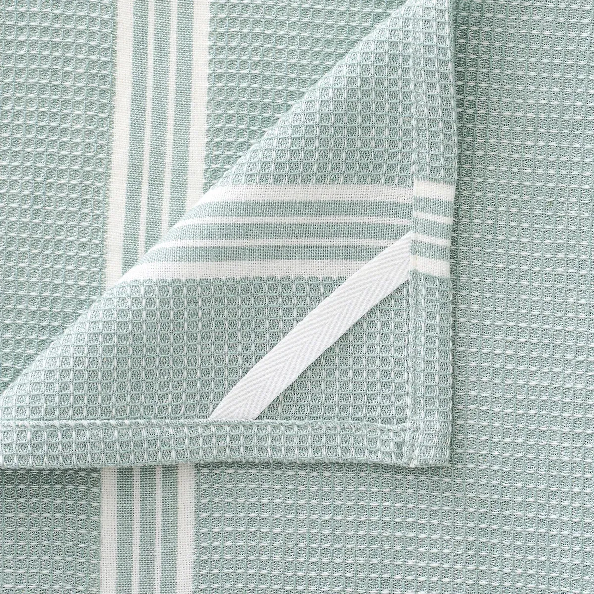 Virgile Set of 2 Waffle Cotton Tea Towels - Absinthe, Celadon alternate view