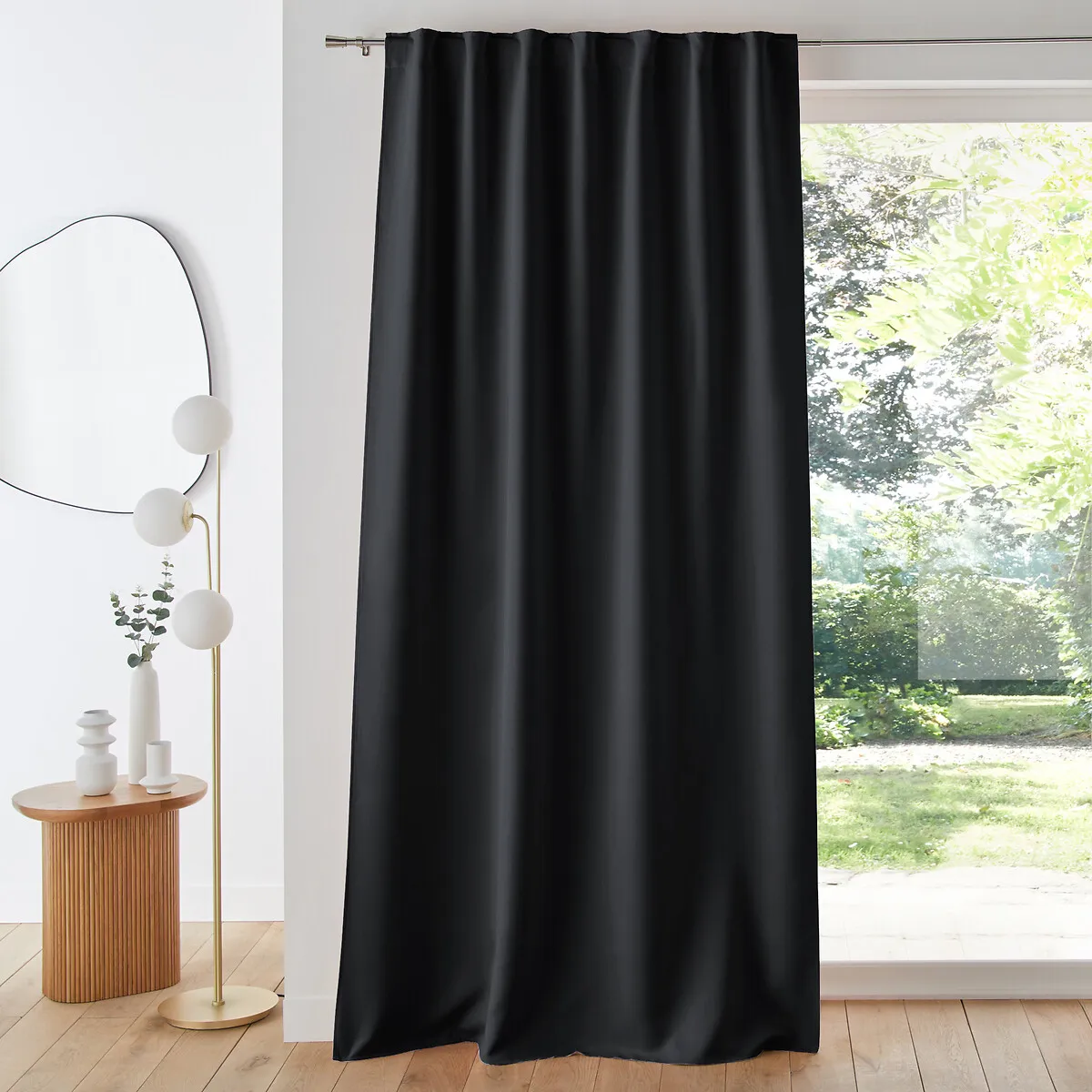Voda Blackout Curtain with Concealed Tab Top - Dark Grey, Polyester product