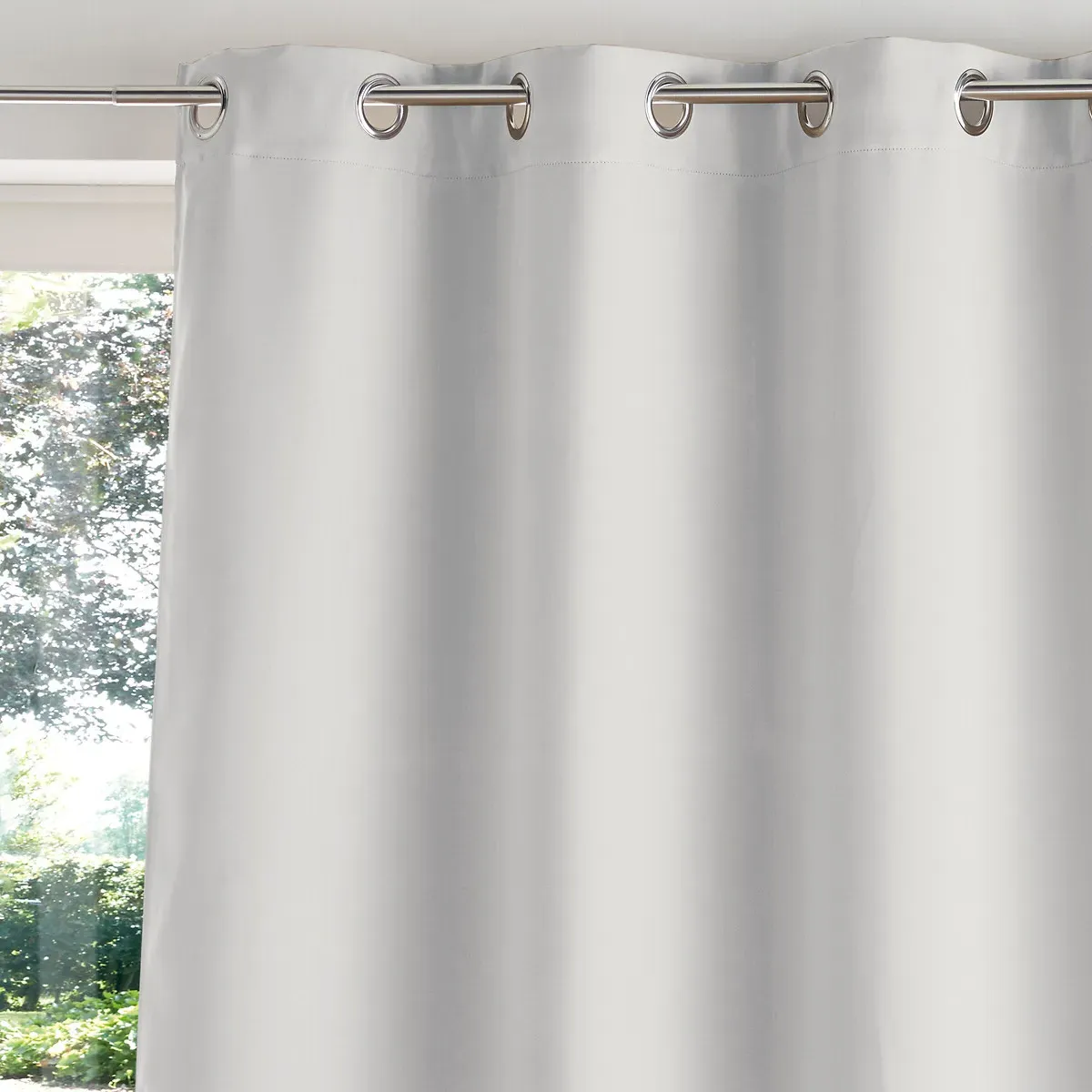 Voda Blackout Eyelet Curtain - Light Grey, Polyester alternate view