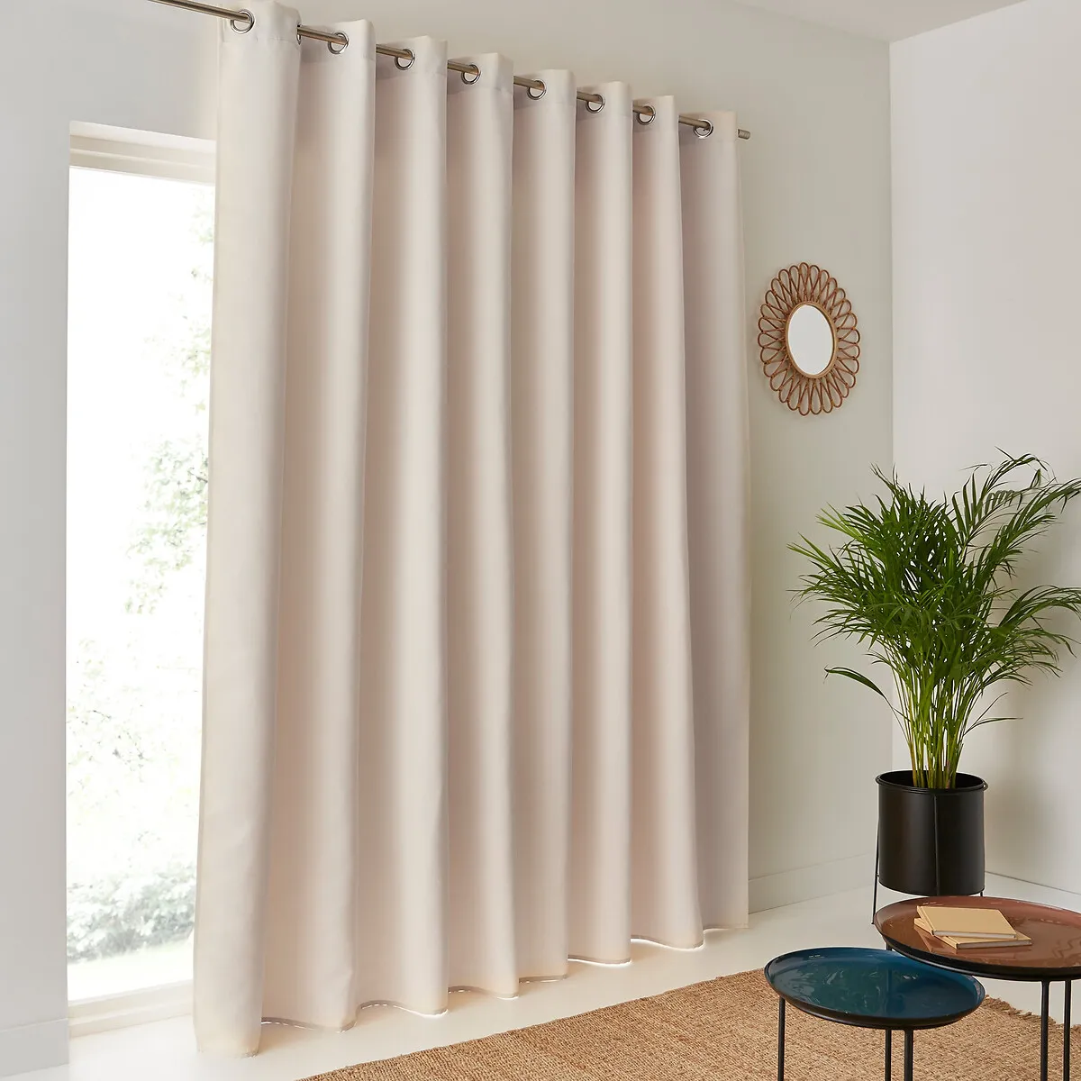 Voda Extra Wide Blackout Curtain - Ecru, Polyester product
