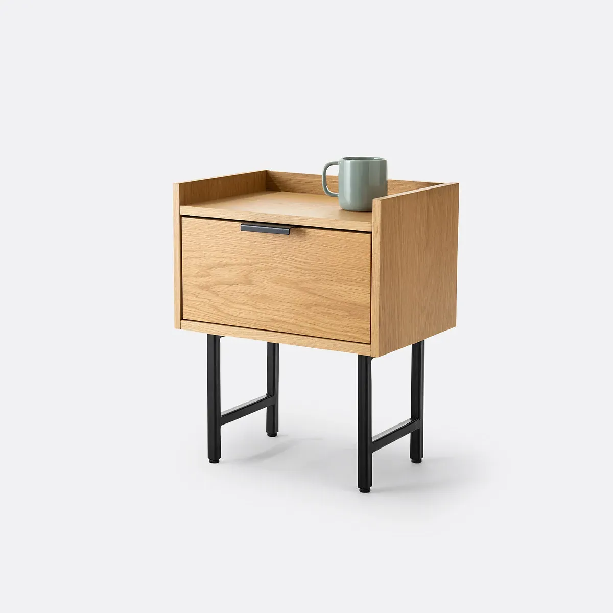 Volga Bedside Table with Drawer - Oak, MDF product
