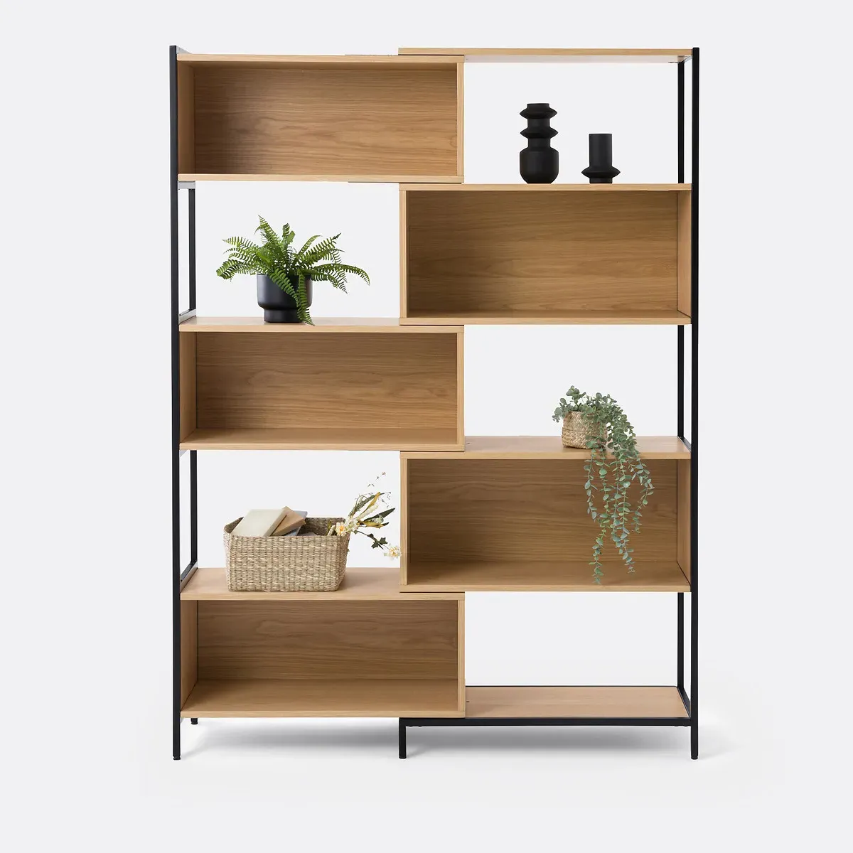 Volga Modular Bookcase - Natural, Oak Veneer alternate view