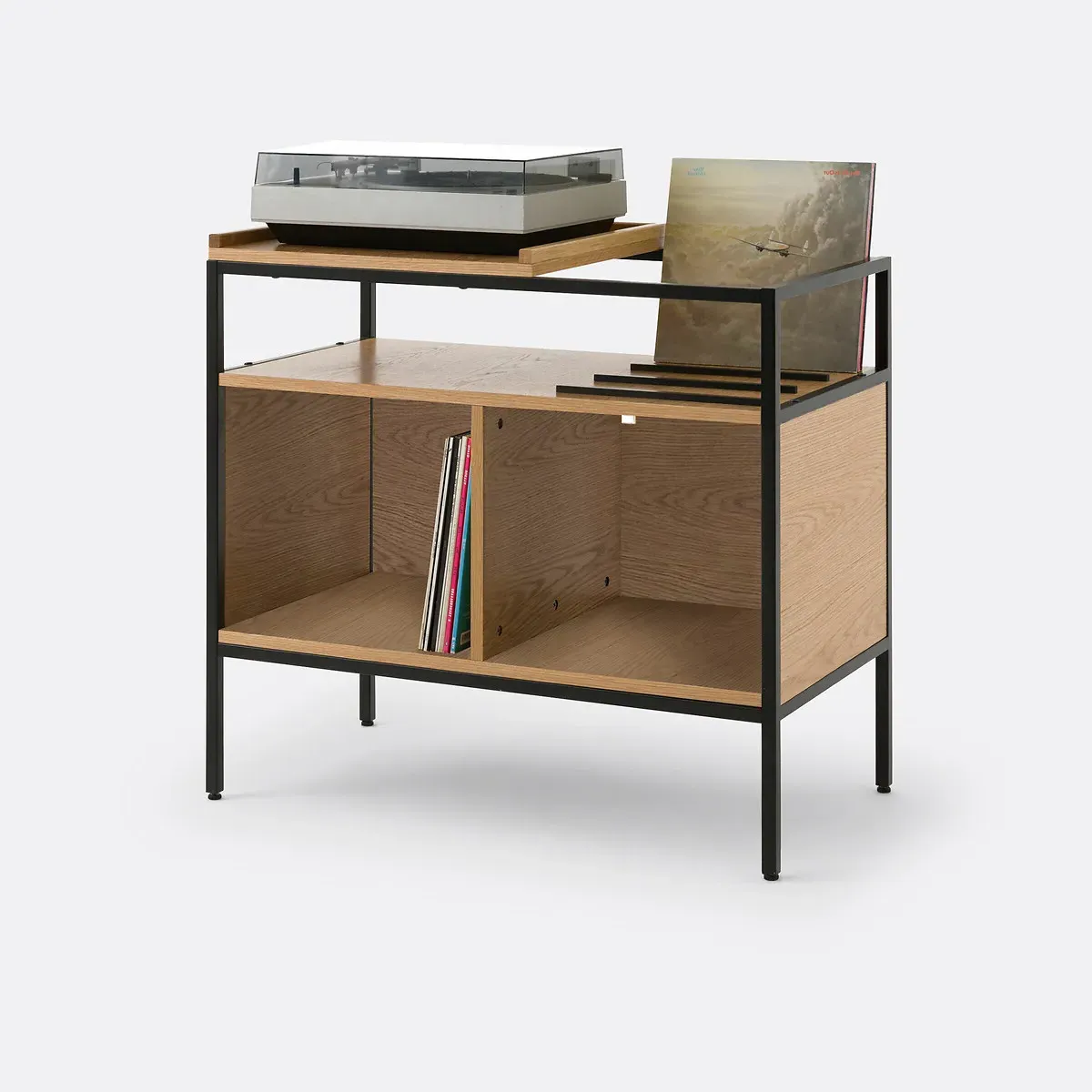 Volga Vinyl Cabinet - Oak, Steel product