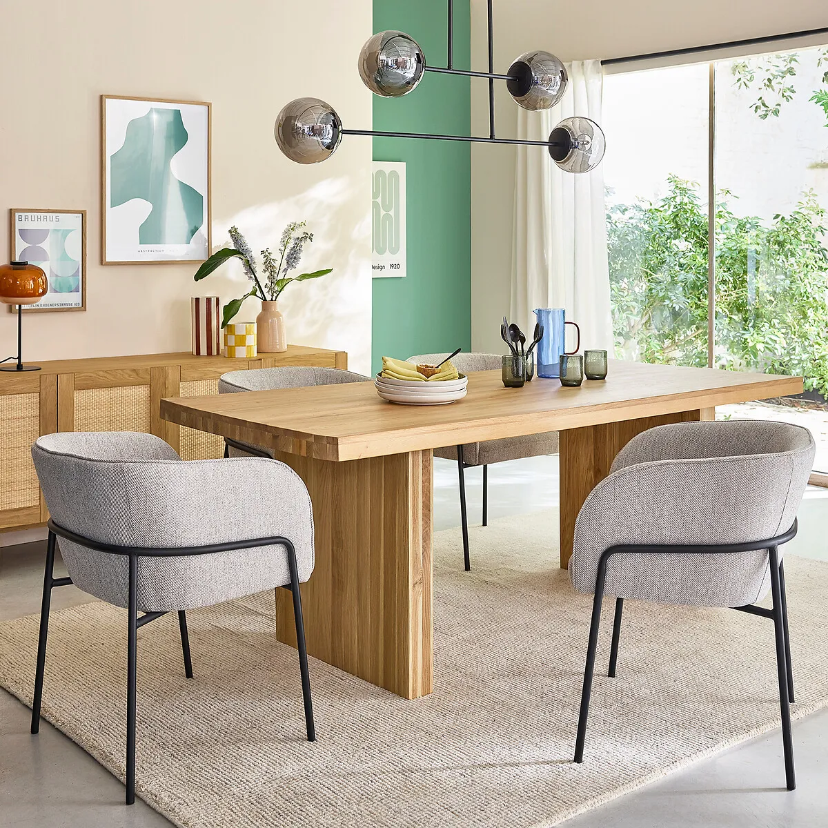 Vova 6-8 Seater Dining Table - Oak, Solid Oak alternate view
