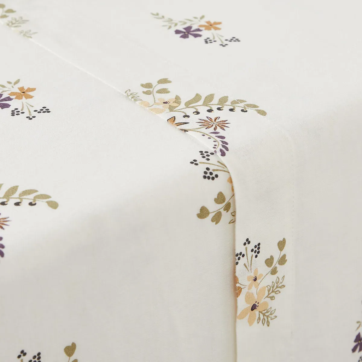 Véra Flat Sheet - Floral Print, Cotton Linen alternate view