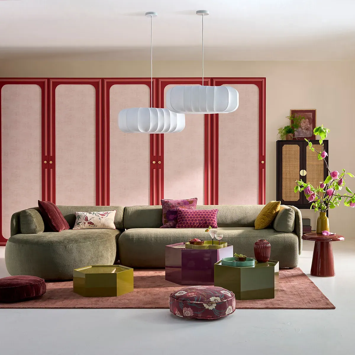 Wai Set of 3 Hexagonal Stackable Coffee Tables - Multi-Coloured alternate view