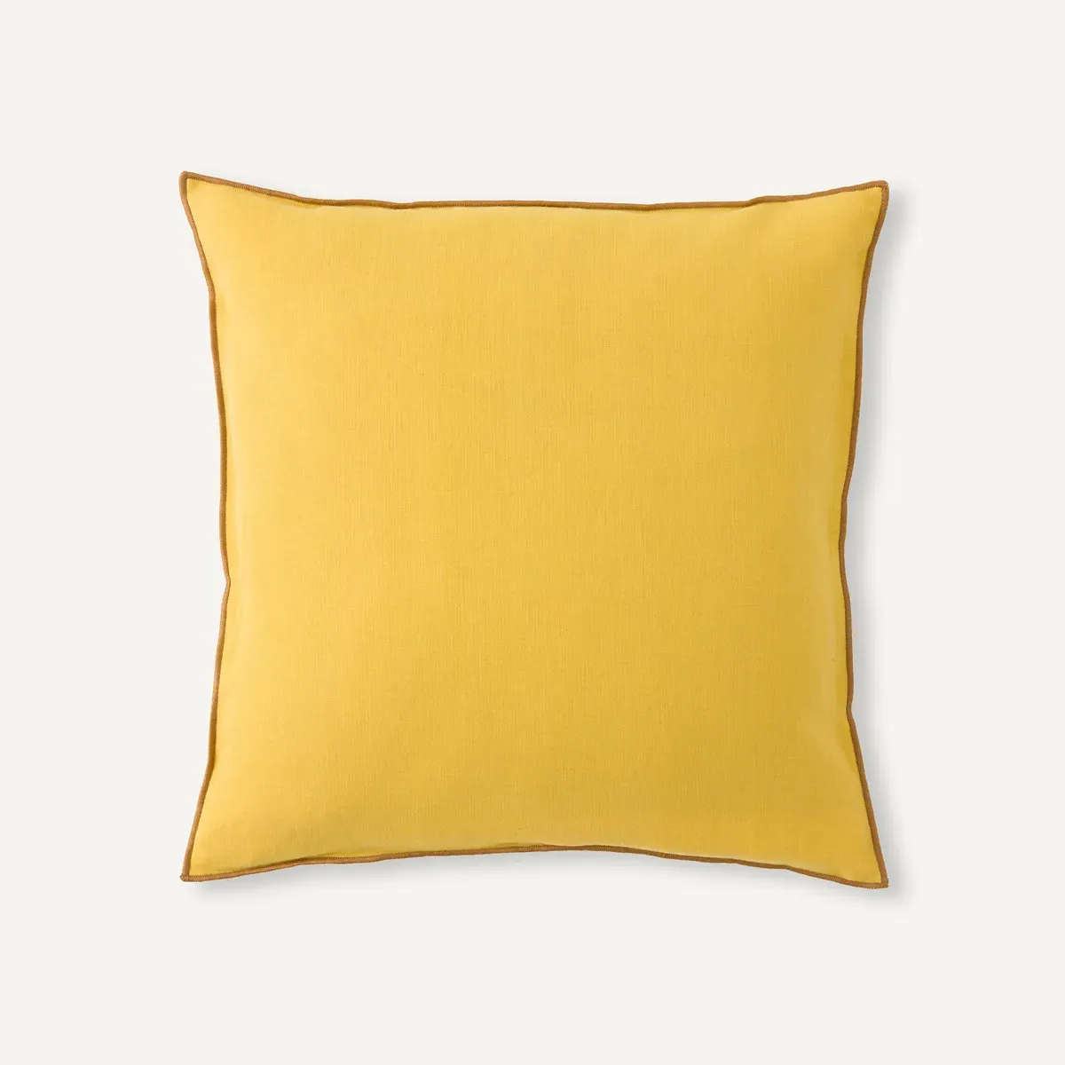Warna Cushion Cover with Contrasting Border - Mustard, Linen/Cotton product