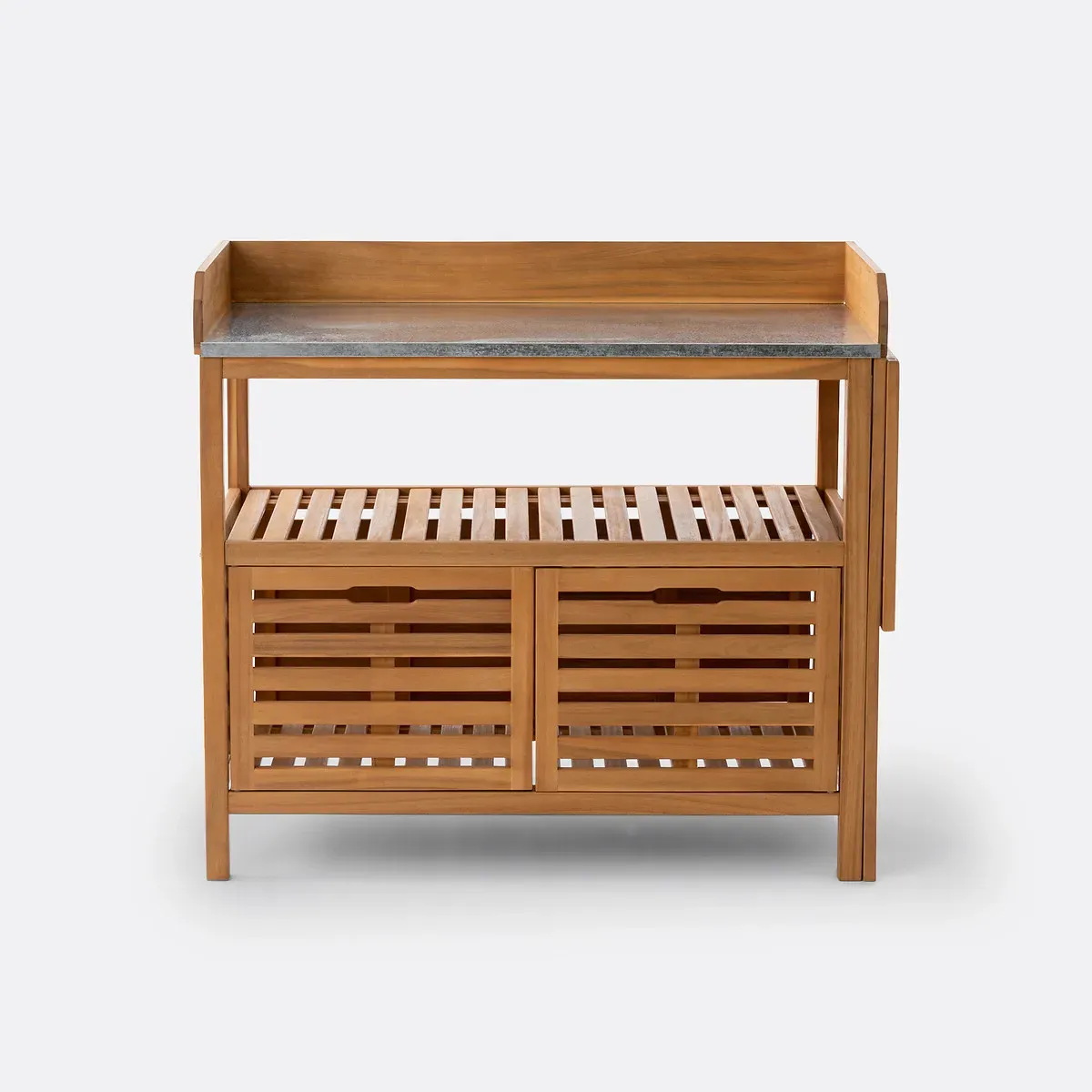 Wassif Extendable Garden Table with Storage - Acacia alternate view