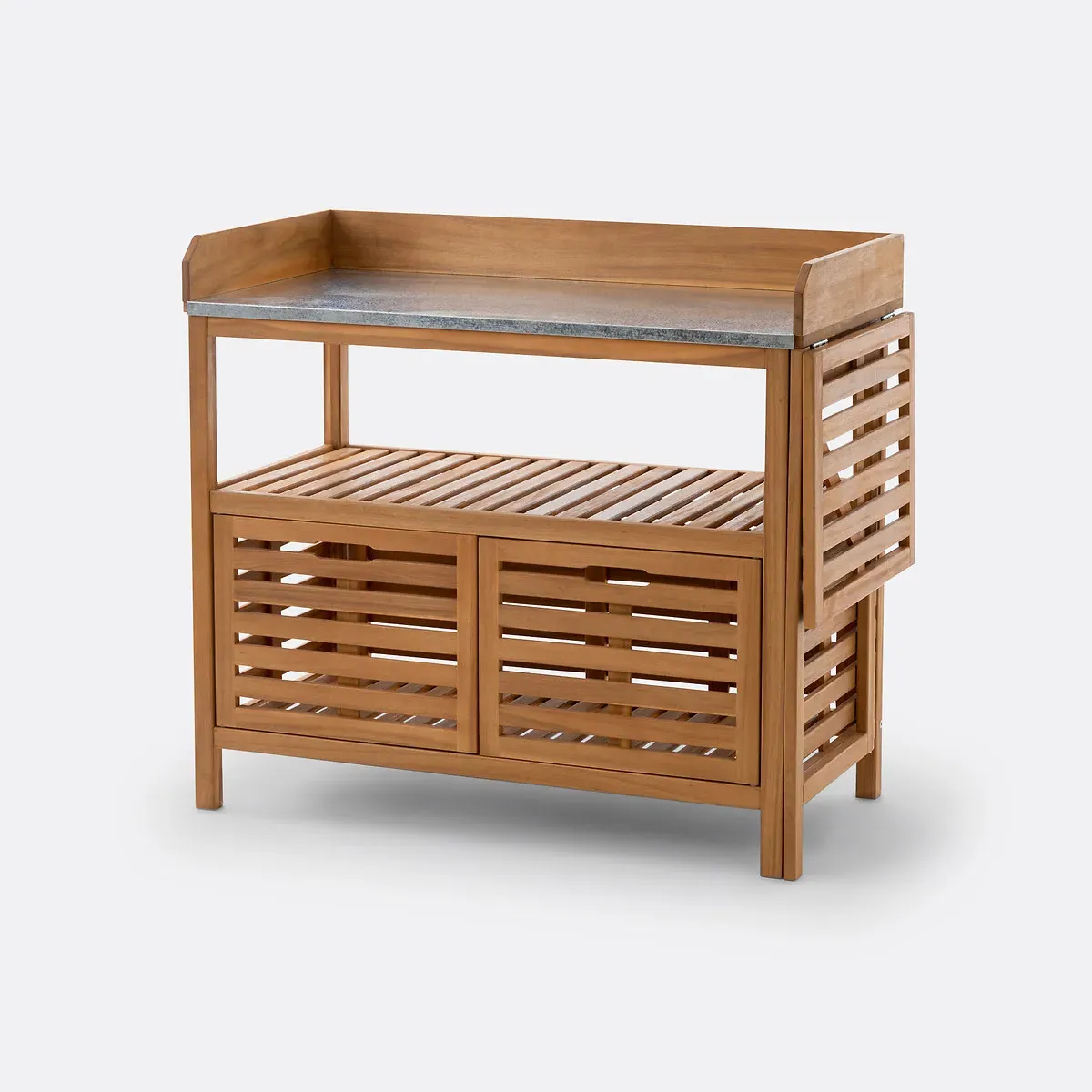 Wassif Extendable Garden Table with Storage - Acacia product