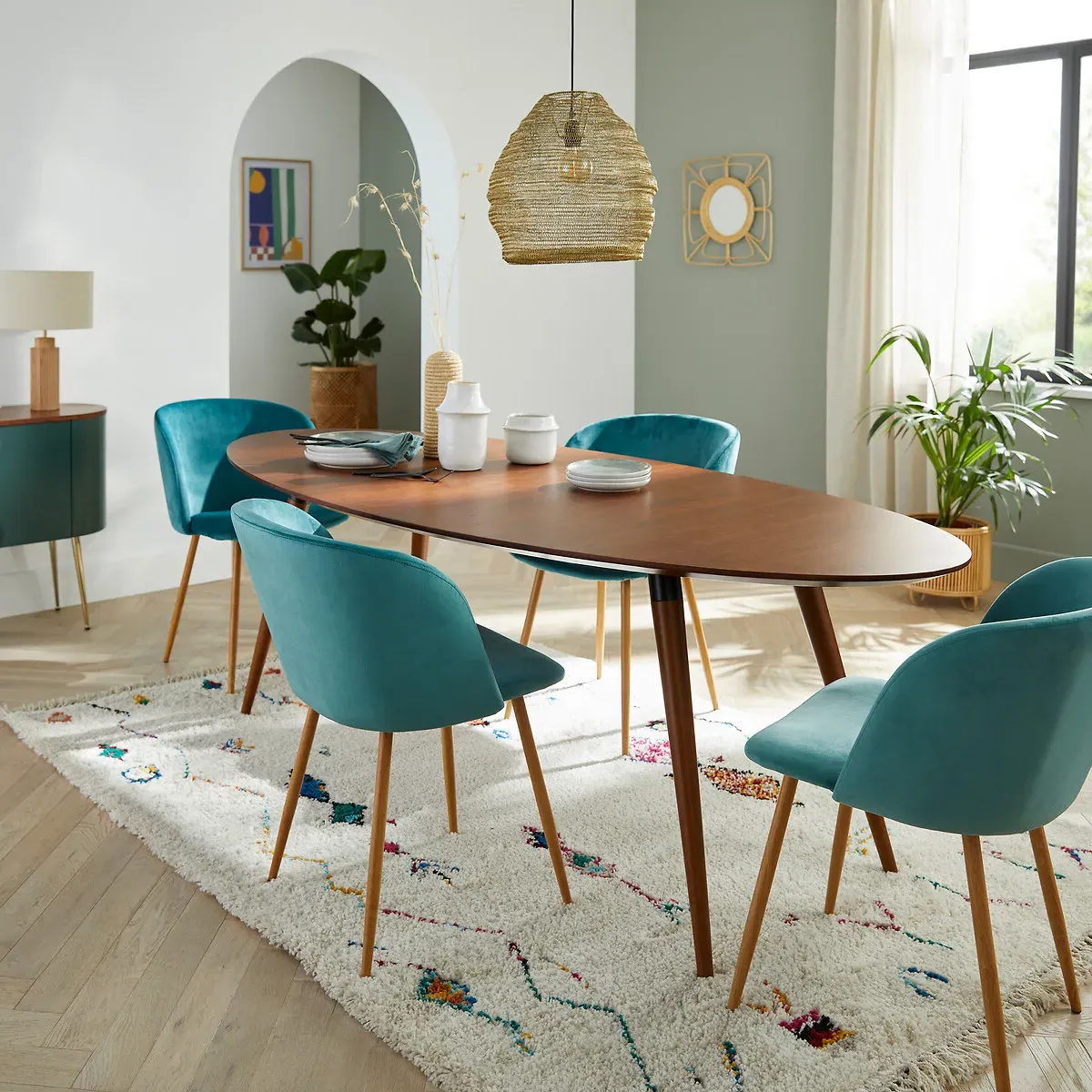 Watford 8-Seater Oval Dining Table - Walnut, MDF alternate view