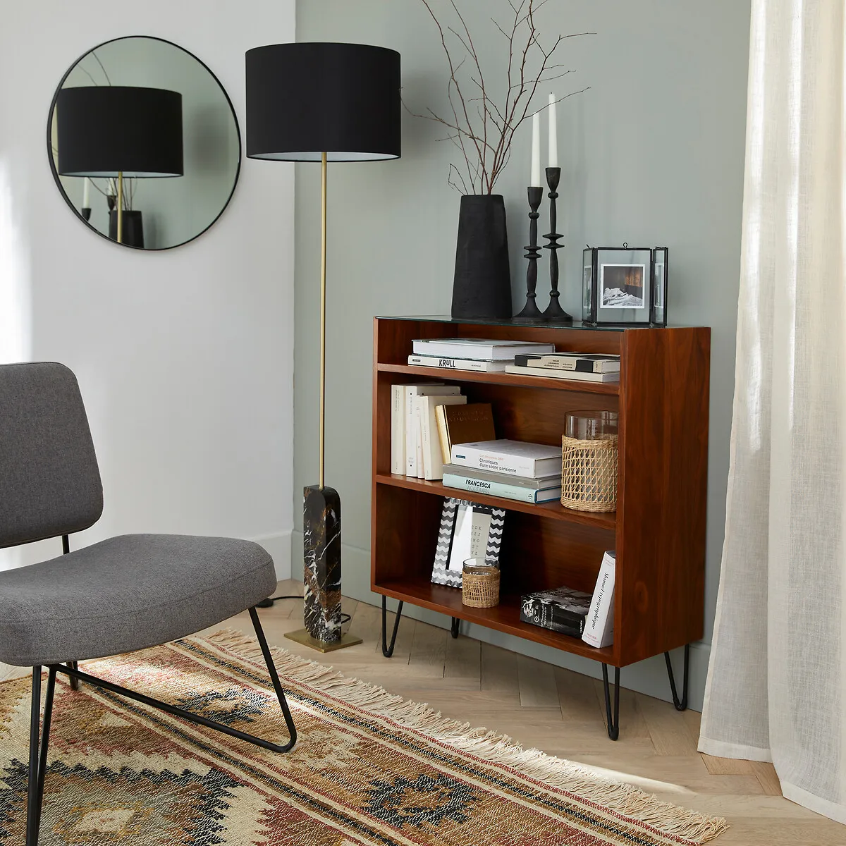 Watford Console Table with Shelving - Walnut, MDF alternate view
