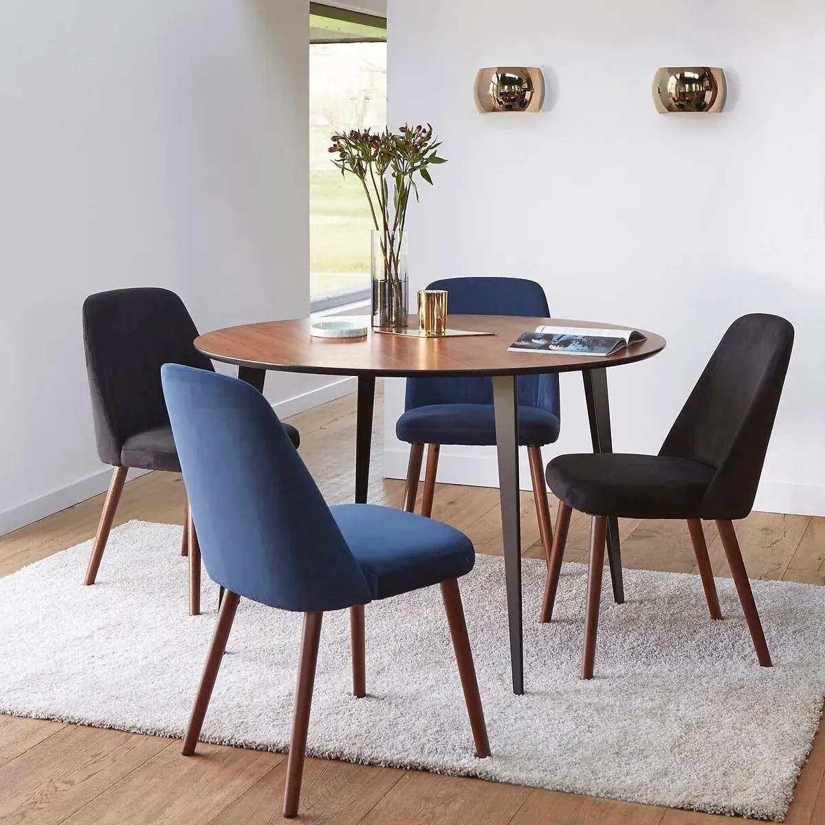 Watford Round Dining Table - Walnut, MDF Veneer alternate view