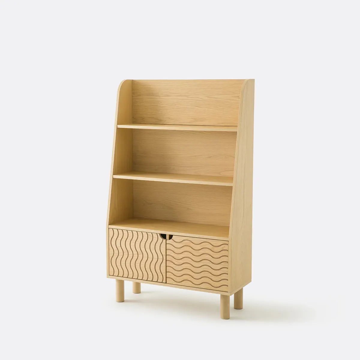 Wave Bookcase with Storage - Oak, MDF Veneer product