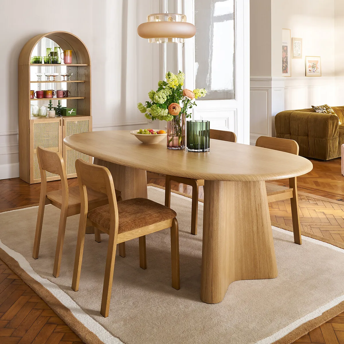 William 6-8 Seater Oval Dining Table - Oak, MDF Veneer alternate view