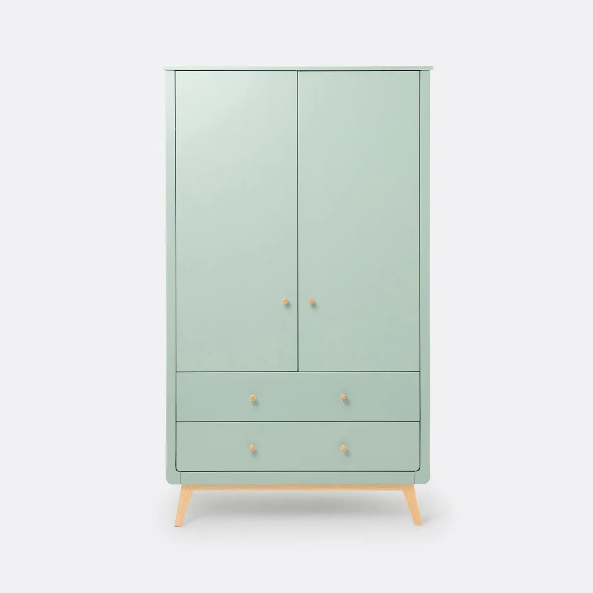 Willox 2-Door Wardrobe with Drawers - Grey-Green, MDF alternate view