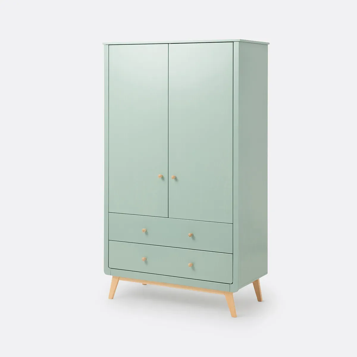 Willox 2-Door Wardrobe with Drawers - Grey-Green, MDF product
