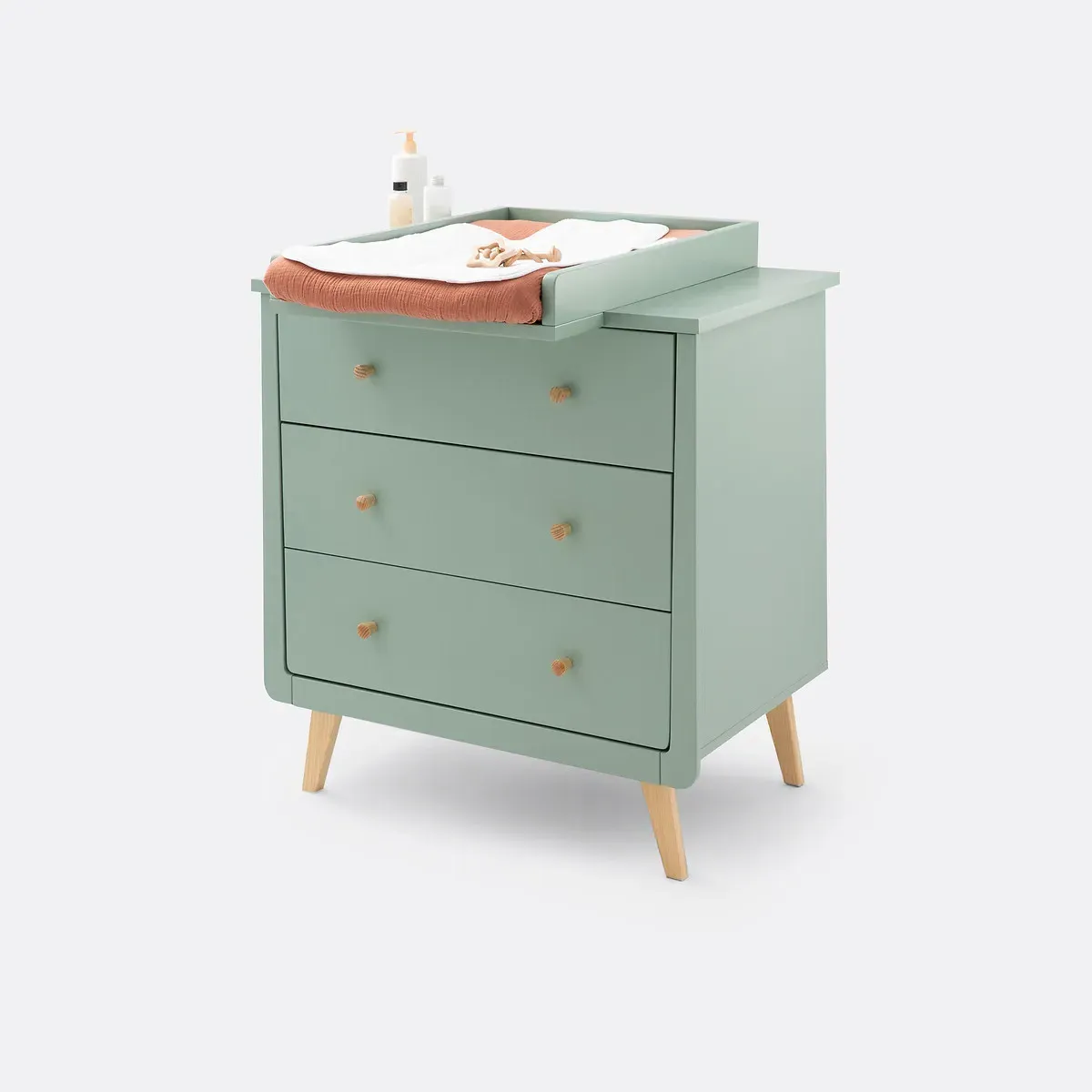 Willox 3-Drawer Baby Changing Unit - Grey-Green, MDF product