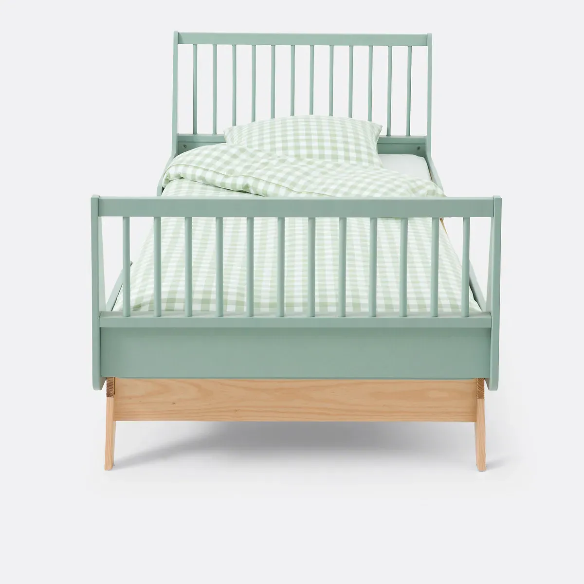 Willox Extendable Single Bed Frame - Grey-Green, Pine alternate view